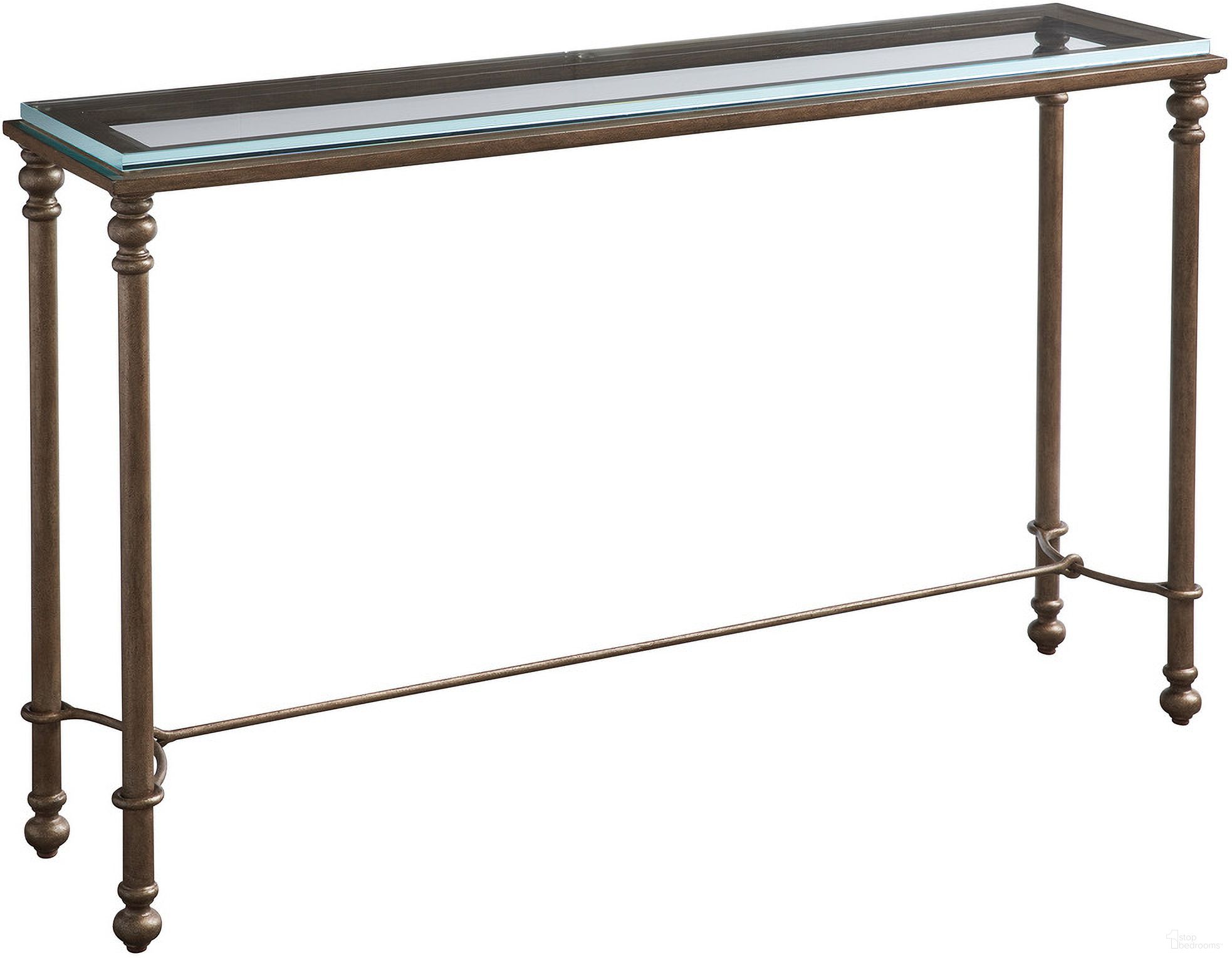 The appearance of Laguna Bluff Metal And Glass Console In Table Rock designed by Barclay Butera in the traditional interior design. This table rock piece of furniture  was selected by 1StopBedrooms from Laguna Collection to add a touch of cosiness and style into your home. Sku: 934-967C. Material: Metal.