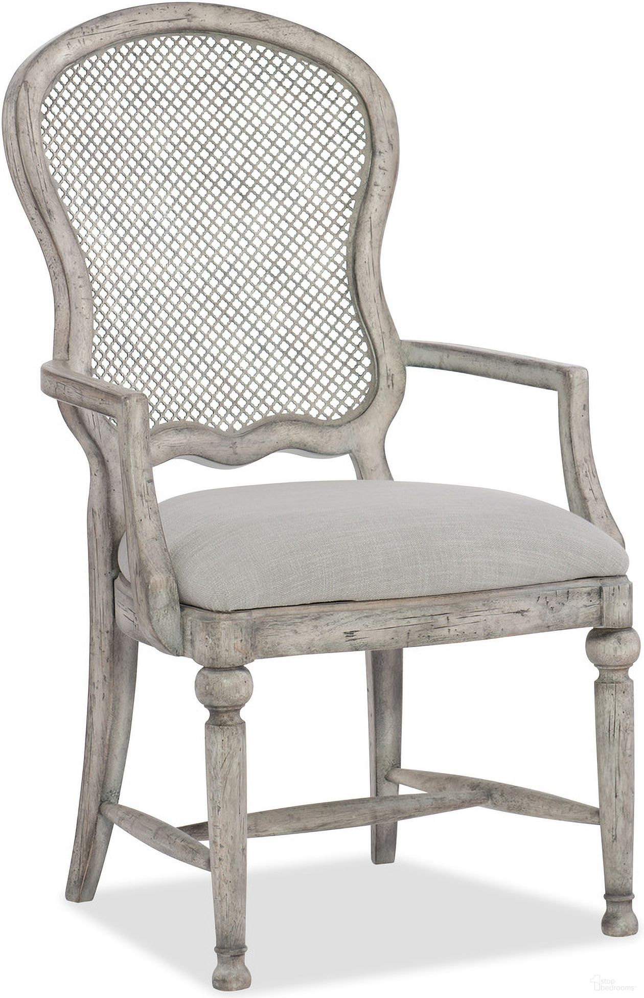 The appearance of Boheme Gray Gaston Metal Back Arm Chair Set of 2 designed by Hooker in the traditional interior design. This grey piece of furniture  was selected by 1StopBedrooms from Boheme Collection to add a touch of cosiness and style into your home. Sku: 5750-75401-LTWD. Material: Fabric. Chair Type: Arm Chair.