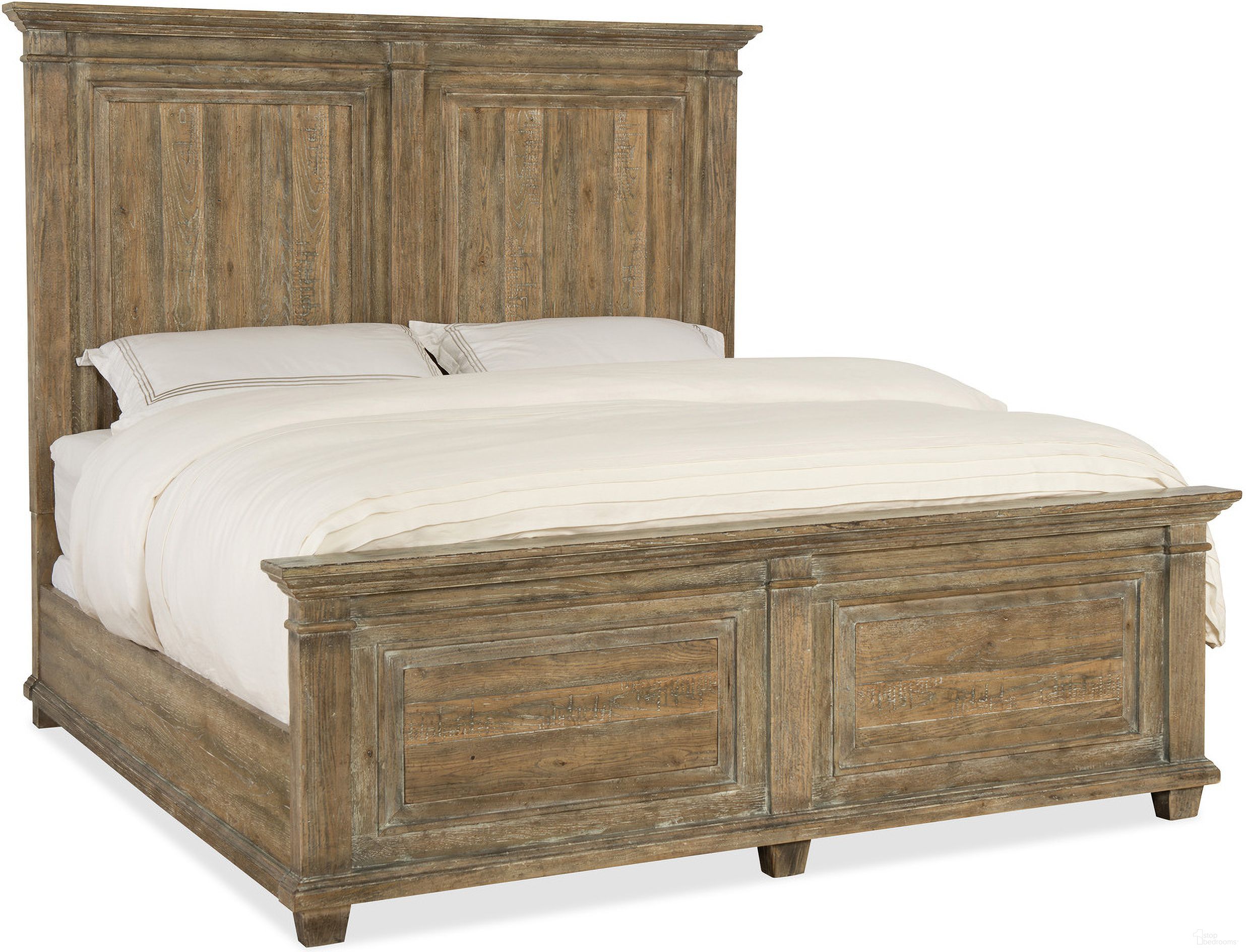 The appearance of Boheme Laurier California King Panel Bed designed by Hooker in the traditional interior design. This light wood piece of furniture  was selected by 1StopBedrooms from Boheme Collection to add a touch of cosiness and style into your home. Sku: 5750-90263-MWD;5750-90267-MWD;5750-90268-MWD. Bed Type: Panel Bed. Bed Size: California King. Material: Oak Veneer.