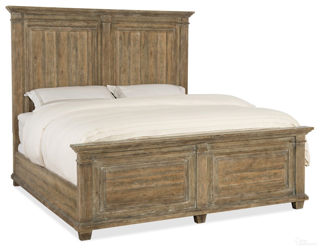 The appearance of Boheme Laurier King Panel Bed designed by Hooker in the traditional interior design. This light wood piece of furniture was selected by 1StopBedrooms from Boheme Collection to add a touch of cosiness and style into your home. Sku: 5750-90253-MWD;5750-90267-MWD;5750-90268-MWD. Bed Type: Panel Bed. Bed Size: King. Material: Oak Veneer.