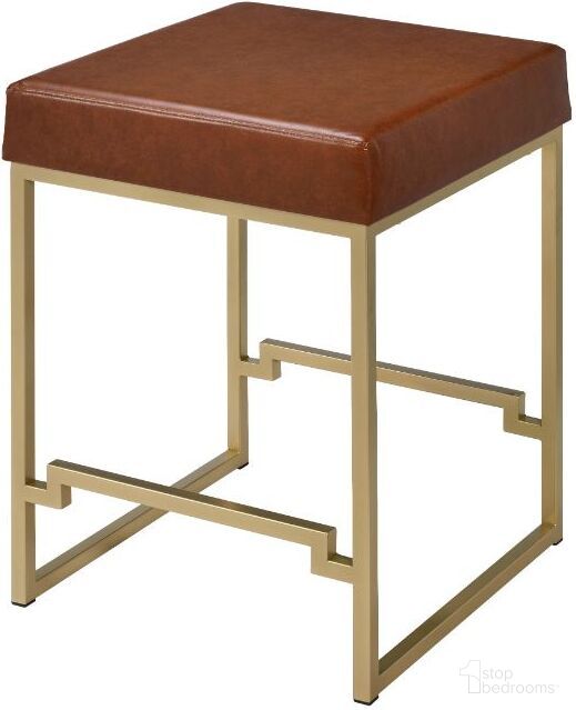 The appearance of Boice Light Brown Gold Counter Height Stool designed by ACME in the transitional interior design. This gold piece of furniture was selected by 1StopBedrooms from Boice Collection to add a touch of cosiness and style into your home. Sku: 96717. Material: Vinyl.