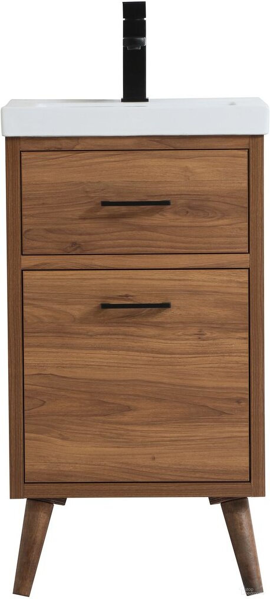 Boise 18 Inch Bathroom Vanity In Walnut Brown