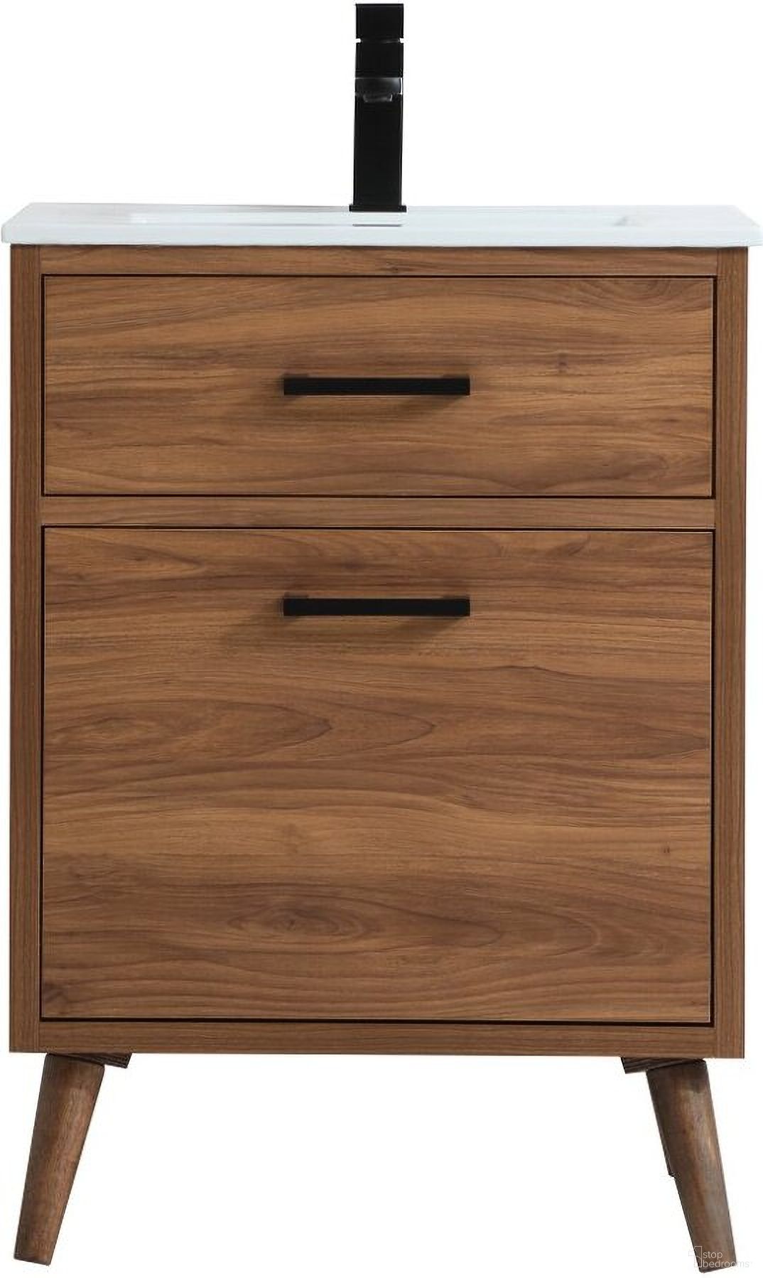 Boise 24 Inch Bathroom Vanity In Walnut Brown