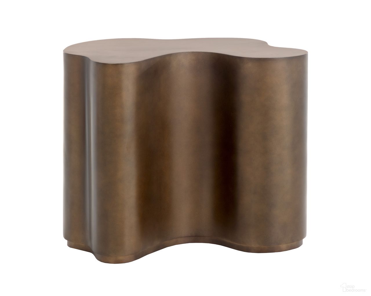 Boise Large Side Table In Antique Gold and Antique Bronze