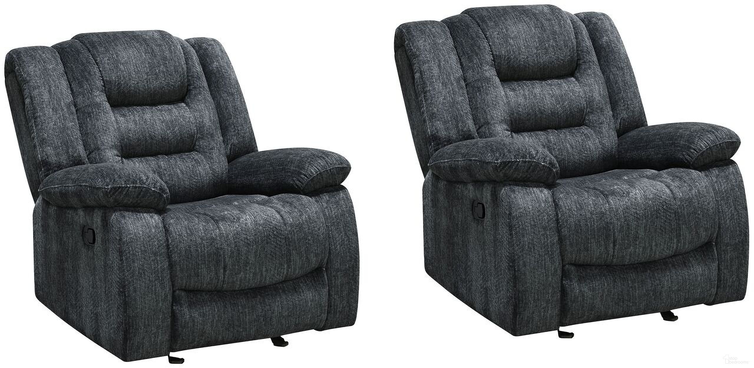 The appearance of Bolton Glider Recliner Set of 2 In Misty Storm designed by Parker House in the modern / contemporary interior design. This misty storm piece of furniture was selected by 1StopBedrooms from Bolton Collection to add a touch of cosiness and style into your home. Sku: MBOL#812G-MISS;MBOL#812G-MISS. Material: Polyester.