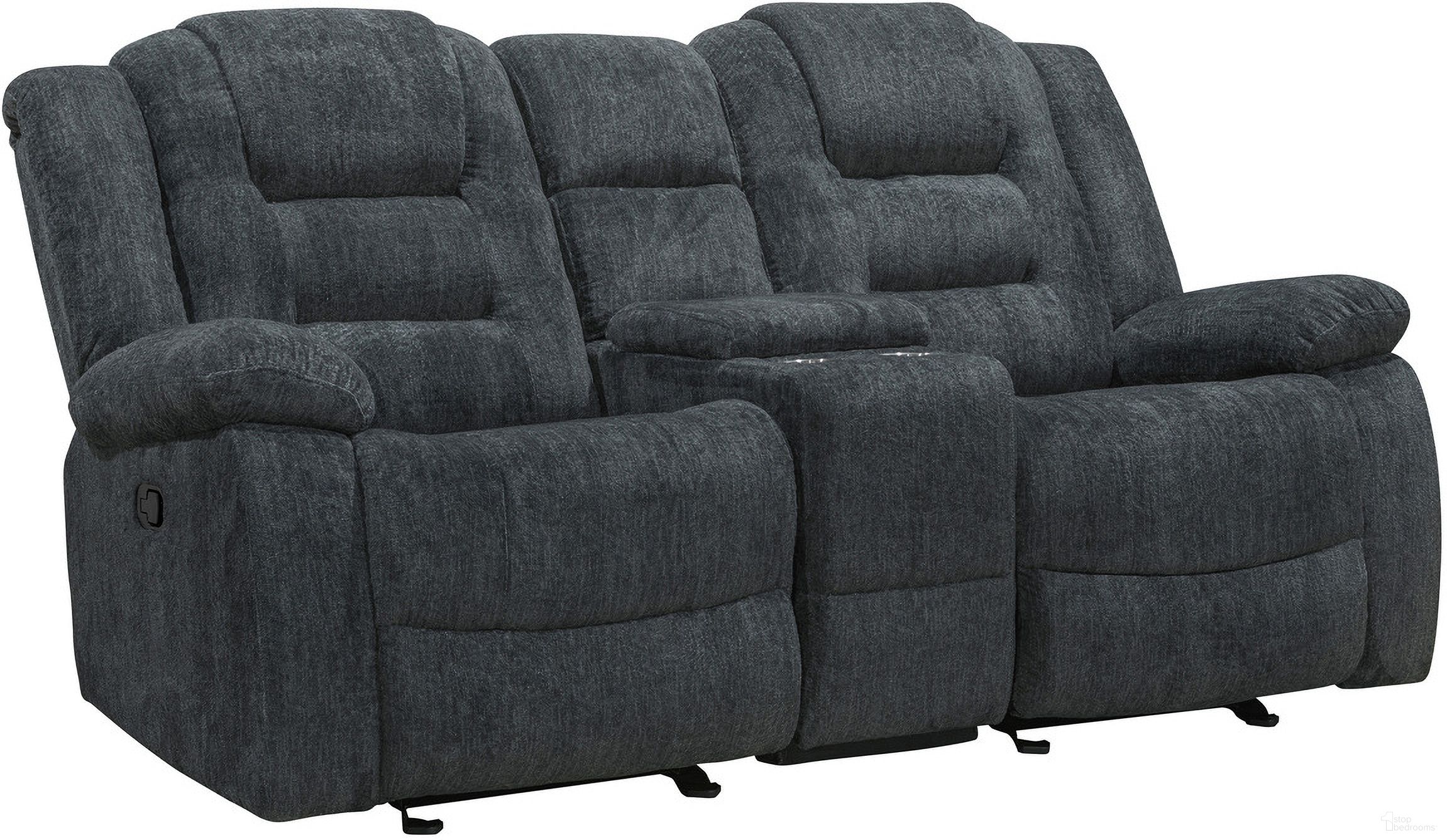 The appearance of Bolton Misty Storm Glider Reclining Console Loveseat In Light Grey designed by Parker House in the modern / contemporary interior design. This light grey piece of furniture was selected by 1StopBedrooms from Bolton Collection to add a touch of cosiness and style into your home. Sku: MBOL#822CG-MISS. Material: Polyester.