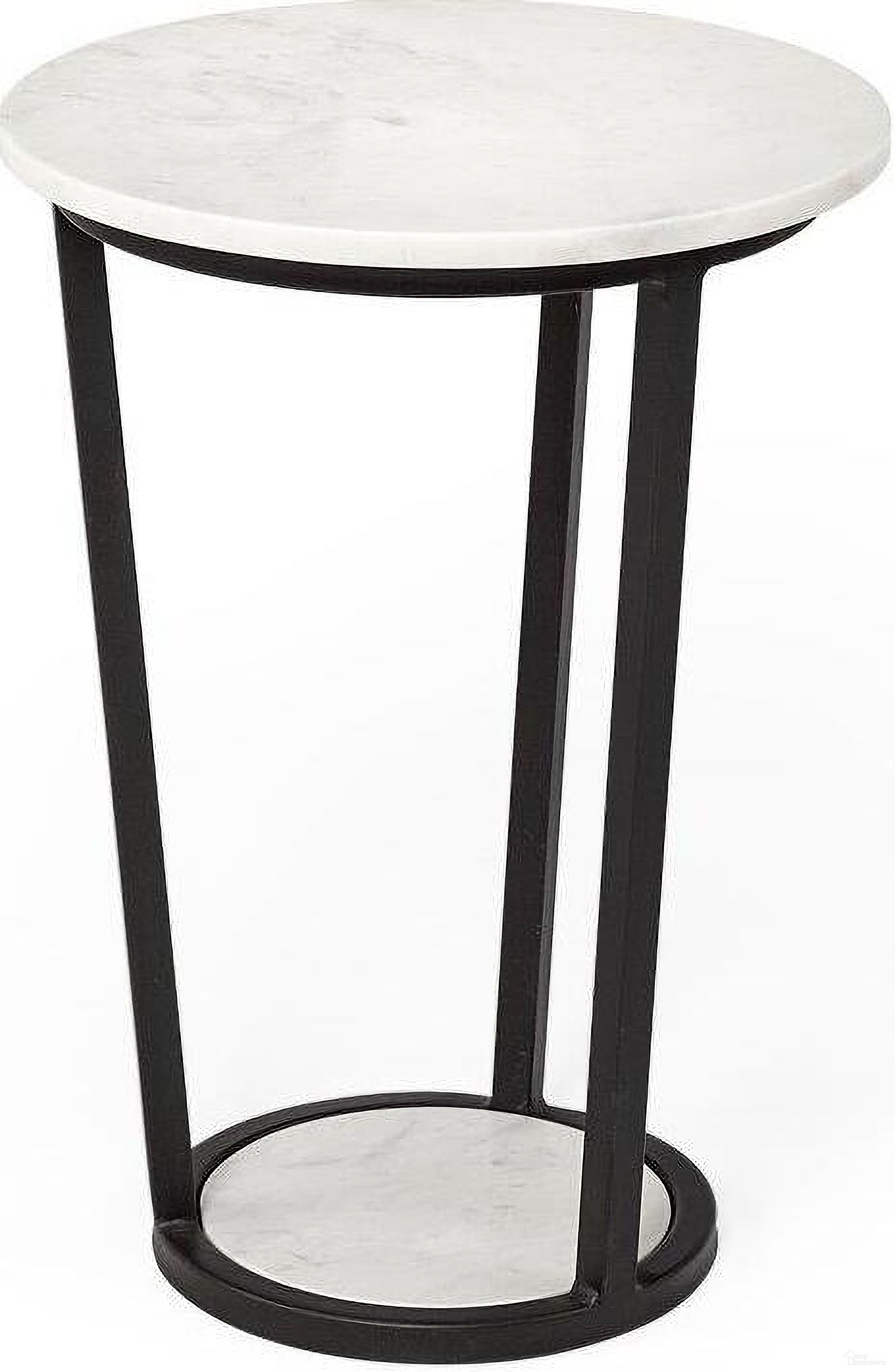 The appearance of Bombola I White Round Marble Top With Black Metal Frame Small Accent Table designed by Mercana in the modern / contemporary interior design. This white and black piece of furniture was selected by 1StopBedrooms from Bombola Collection to add a touch of cosiness and style into your home. Sku: 67038. Material: Metal.
