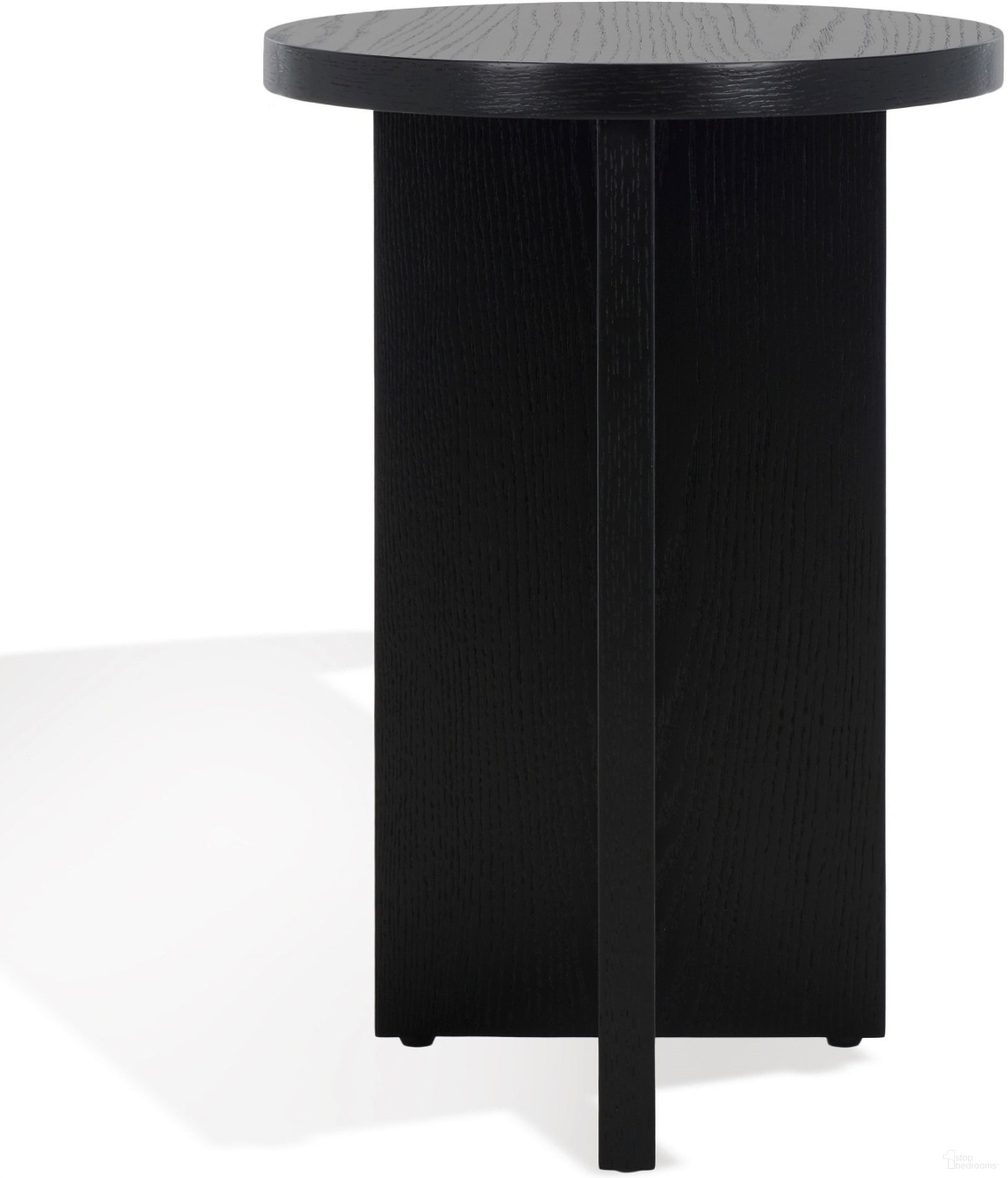 The appearance of Bonaclara Wood 2 Leg Table In Black designed by Safavieh Couture in the modern / contemporary interior design. This black piece of furniture  was selected by 1StopBedrooms from Bonaclara Collection to add a touch of cosiness and style into your home. Sku: SFV2156B. Material: MDF.