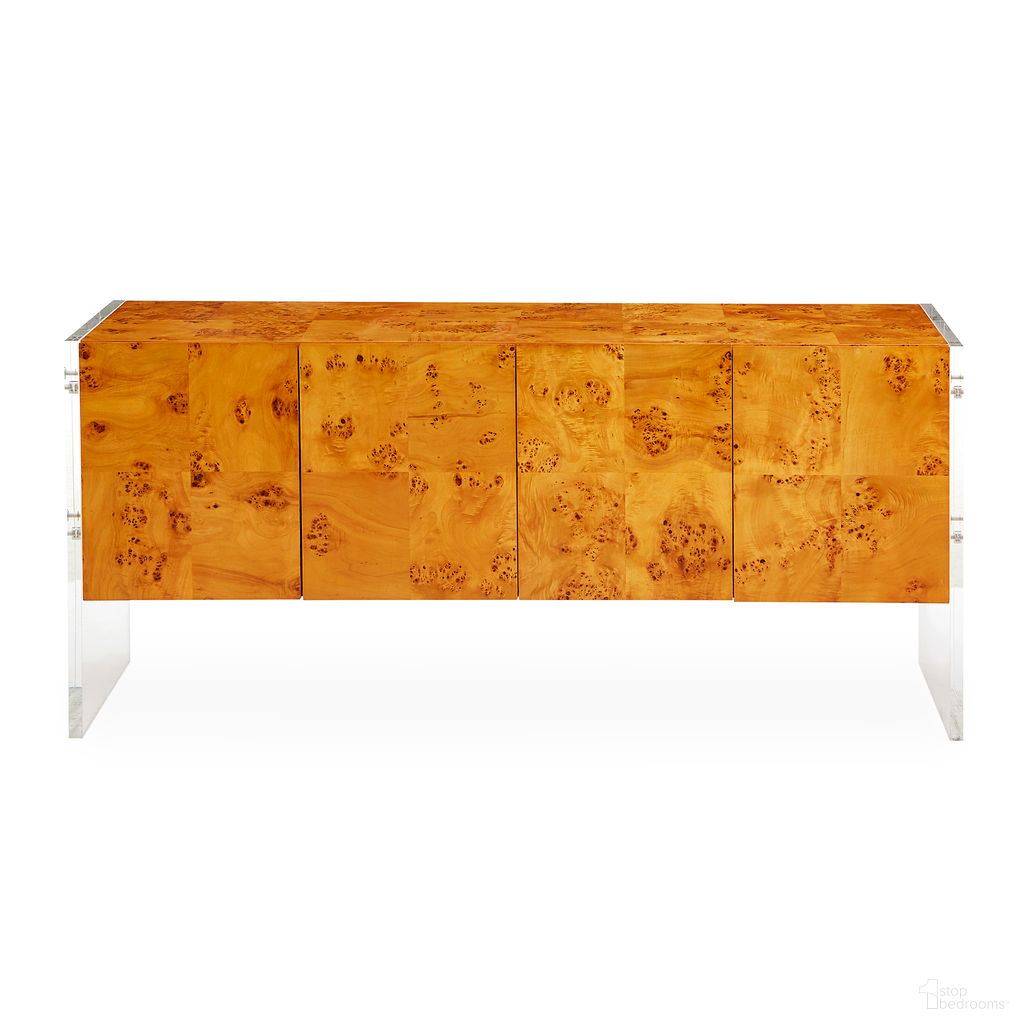 The appearance of Bond Credenza In Burled Mappa designed by Jonathan Adler in the modern / contemporary interior design. This burled mappa piece of furniture was selected by 1StopBedrooms from Bond Collection to add a touch of cosiness and style into your home. Sku: 26315. Material: Wood.