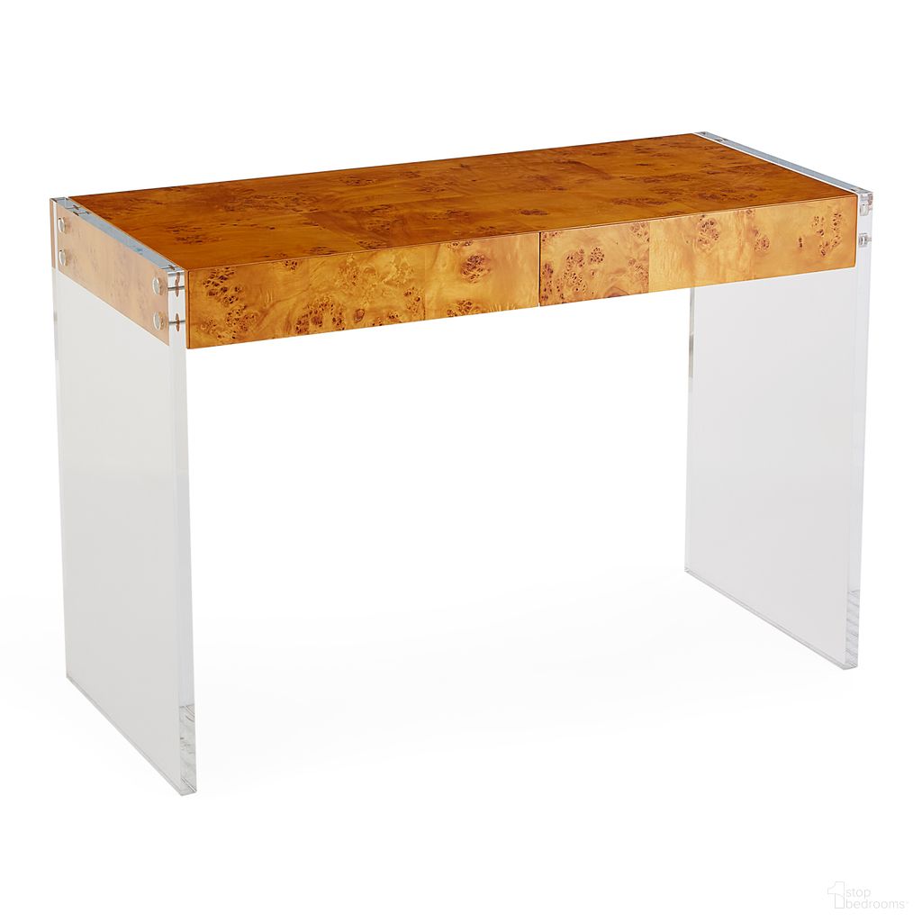 The appearance of Bond Desk In Burled Mappa designed by Jonathan Adler in the modern / contemporary interior design. This burled mappa piece of furniture was selected by 1StopBedrooms from Bond Collection to add a touch of cosiness and style into your home. Sku: 26700. Material: Wood.