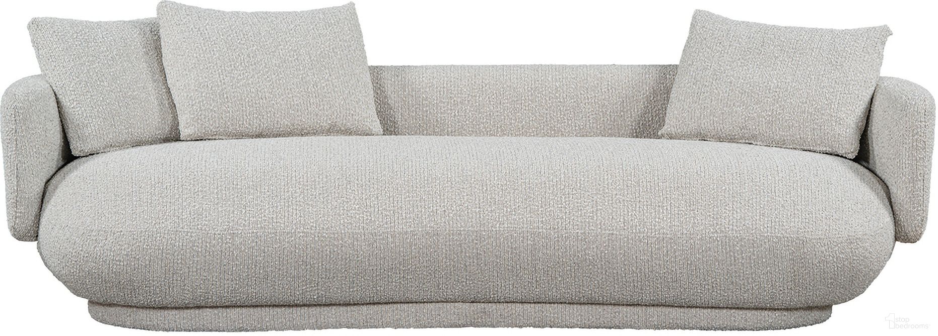 The appearance of Bond Upholstred Fabric Contemporary design 101 Inch Sofa In Beige designed by Alder And Tweed in the modern / contemporary interior design. This beige piece of furniture  was selected by 1StopBedrooms from Bond Collection to add a touch of cosiness and style into your home. Sku: AT10211-ORB. Material: Polyester.