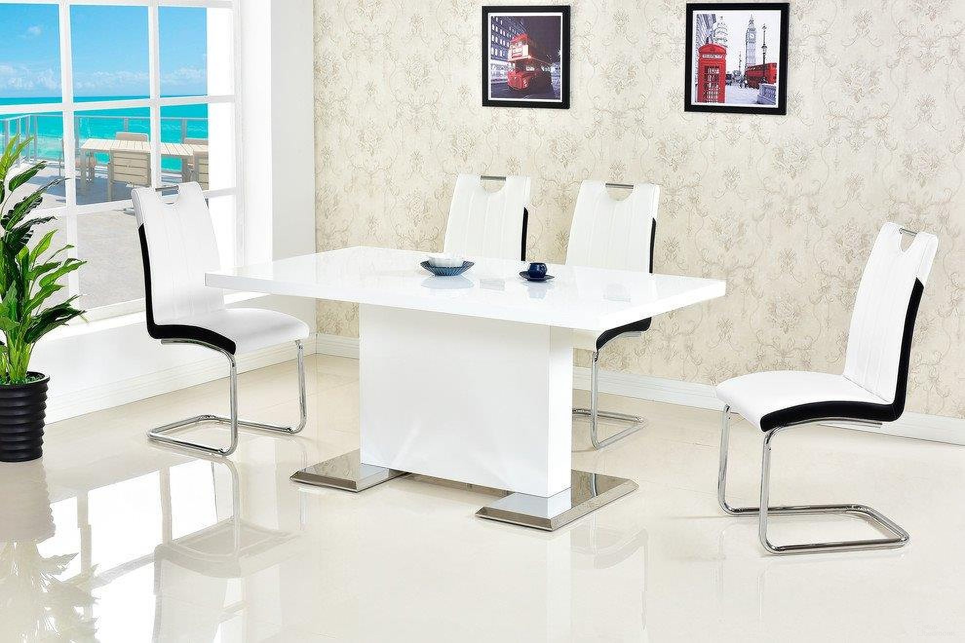 The appearance of Bono 5 Piece Modern Solid Wood Dining Set In White designed by Best Master Furniture in the modern / contemporary interior design. This white piece of furniture was selected by 1StopBedrooms from Bono Collection to add a touch of cosiness and style into your home. Sku: BA219W5. Material: Wood.