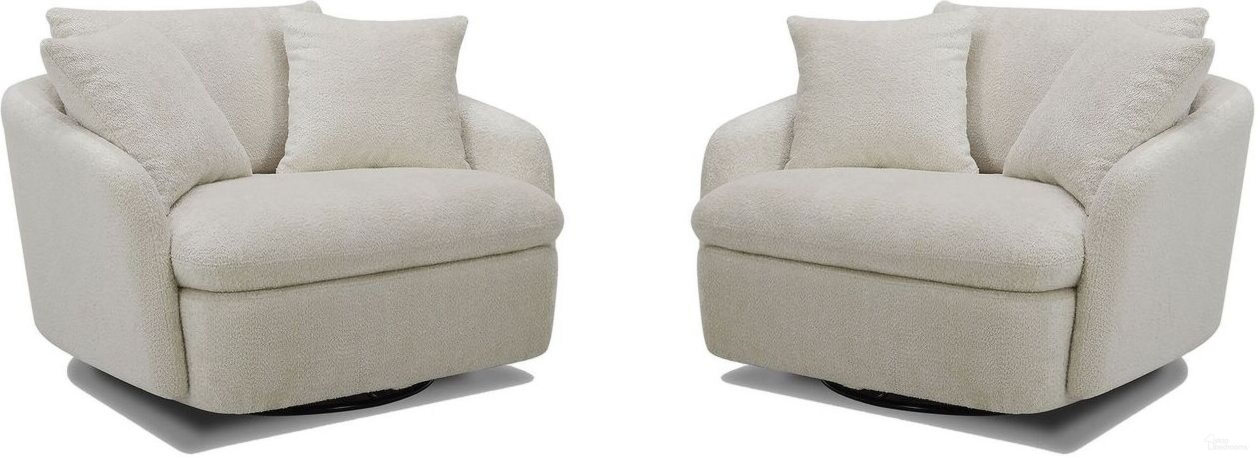 The appearance of Boomer Large Swivel Chair with 2 Toss Pillows Set of 2 In Utopia Sand designed by Parker House in the modern / contemporary interior design. This utopia sand piece of furniture was selected by 1StopBedrooms from Boomer Collection to add a touch of cosiness and style into your home. Sku: SBMR#912S-UTSA;SBMR#912S-UTSA. Material: Polyester.