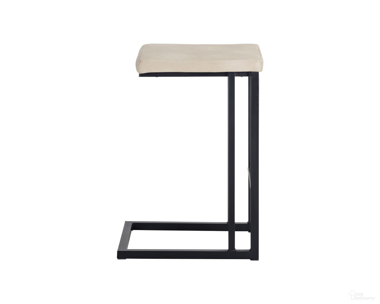 Boone Counter Stool Set of 2 In Black and Bravo Cream