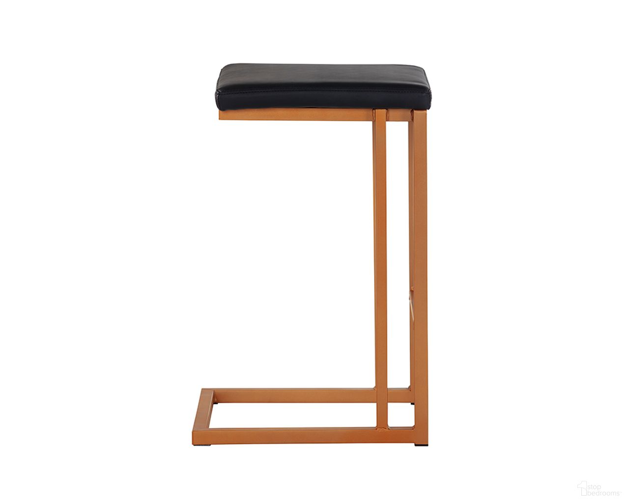 Boone Counter Stool Set of 2 In Champagne Gold and Onyx