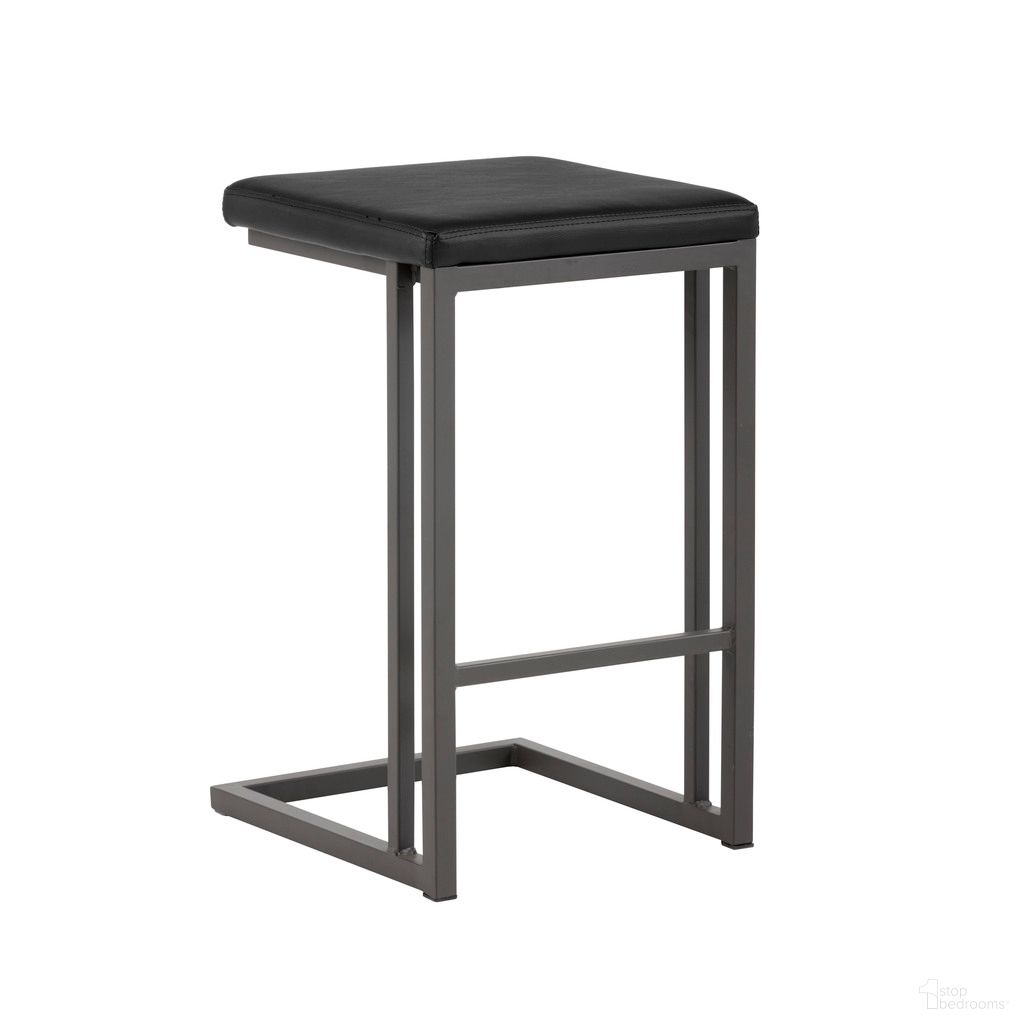 Boone Counter Stool Set of 2 In Grey and Onyx