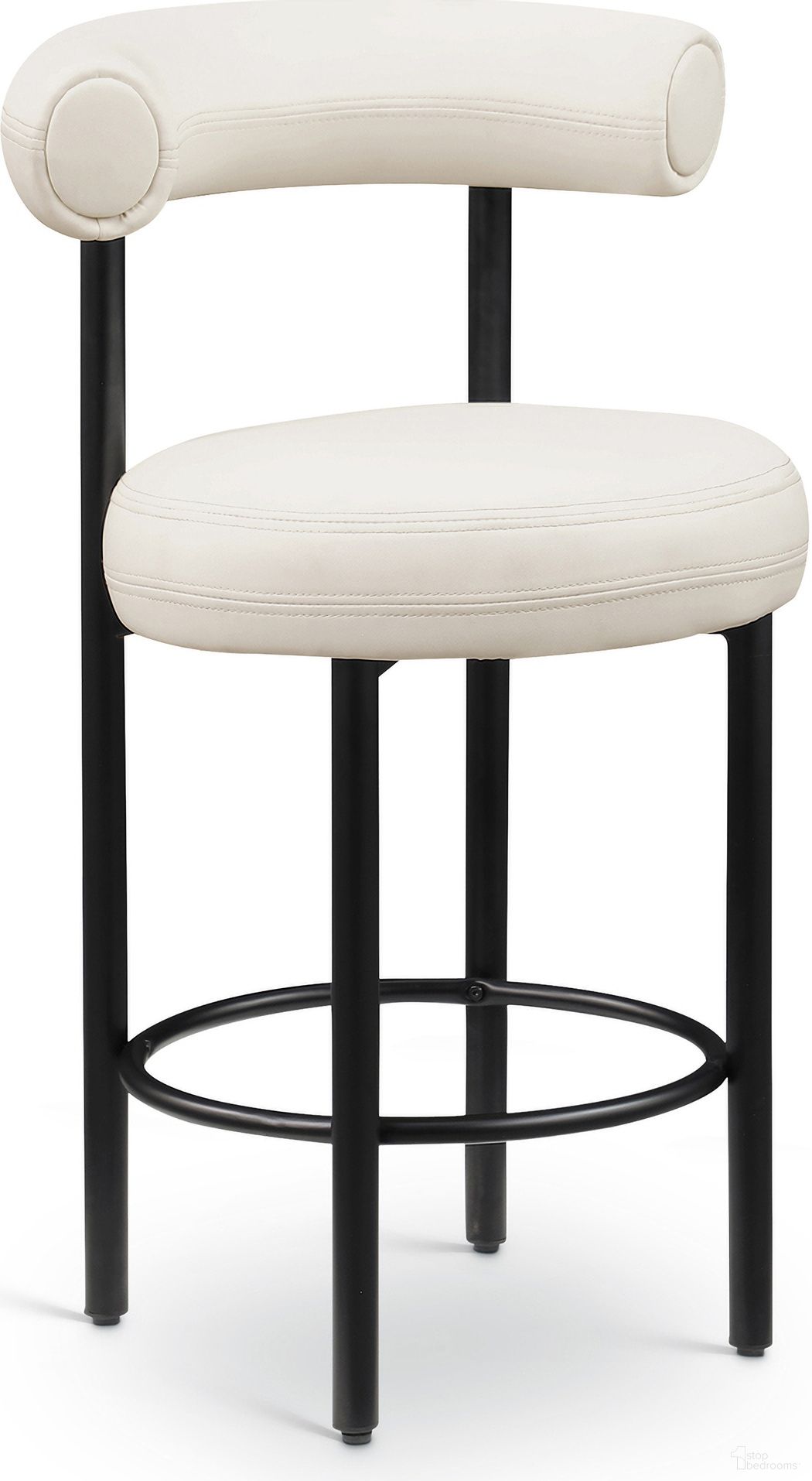The appearance of Bordeaux Vegan Leather Counter Stool Set of 2 In Cream designed by Meridian in the modern / contemporary interior design. This cream piece of furniture was selected by 1StopBedrooms from Bordeaux Collection to add a touch of cosiness and style into your home. Sku: 898Cream-C. Material: Vegan Leather.