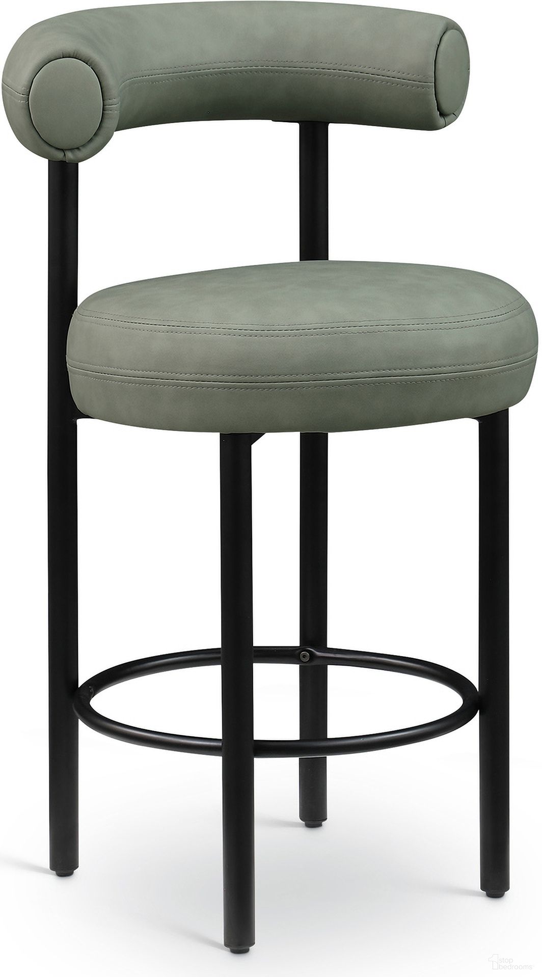 The appearance of Bordeaux Vegan Leather Counter Stool Set of 2 In Green designed by Meridian in the modern / contemporary interior design. This green piece of furniture was selected by 1StopBedrooms from Bordeaux Collection to add a touch of cosiness and style into your home. Sku: 898Green-C. Material: Vegan Leather.
