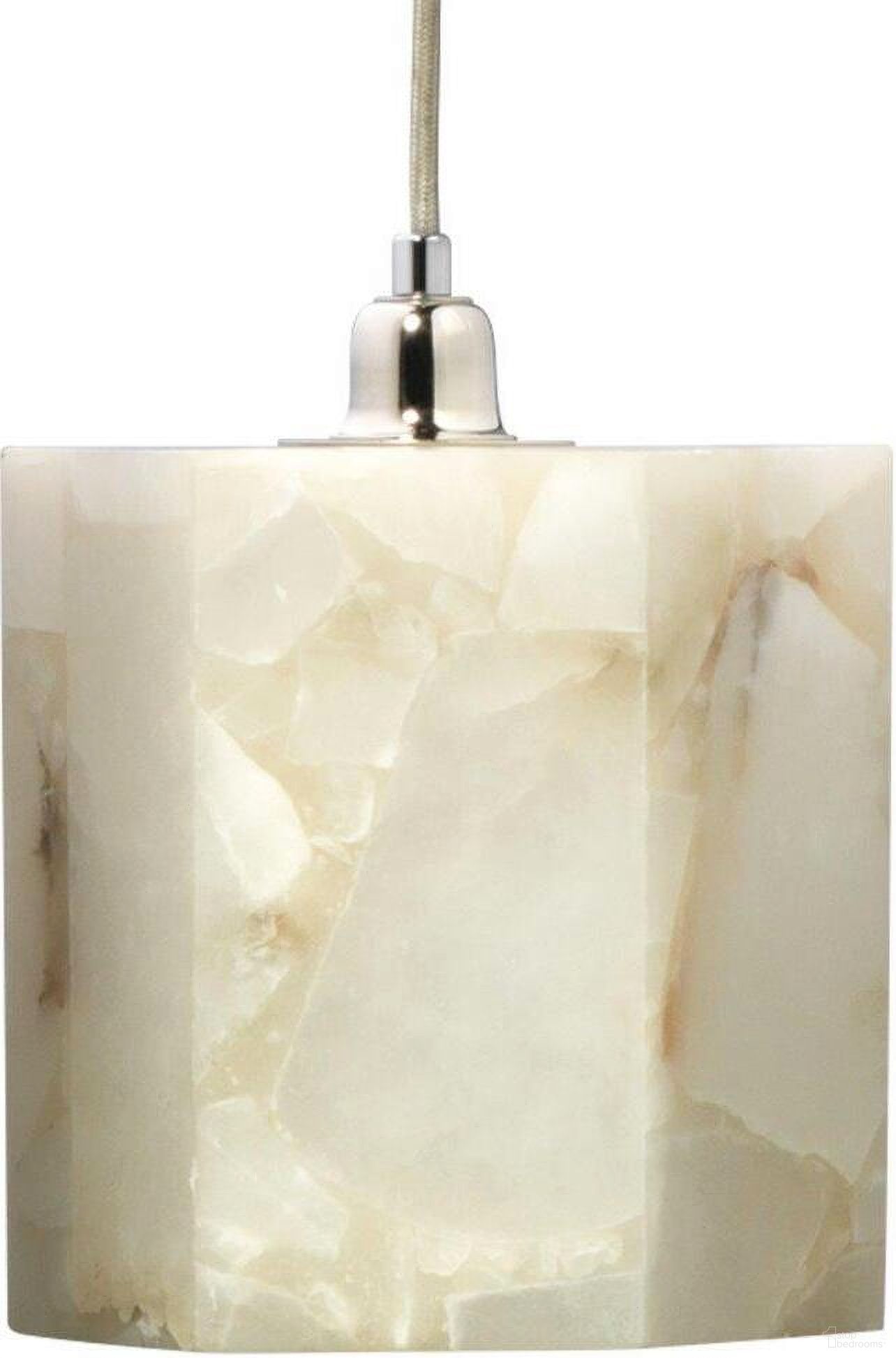 Borealis Alabaster Hexagon 1-Light Pendant In White