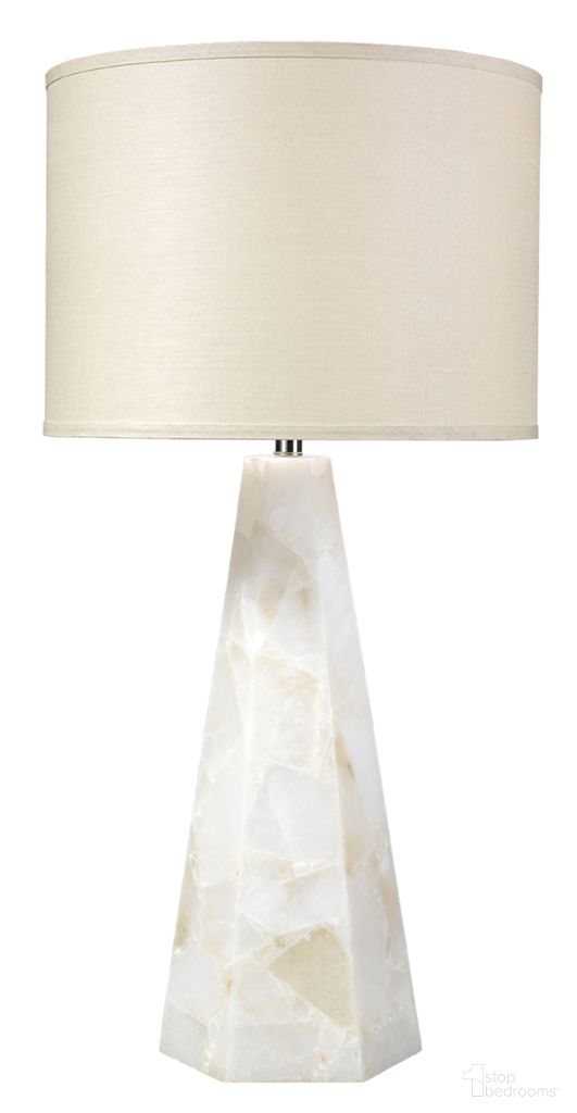 Borealix Alabaster Hexagon Table Lamp In White