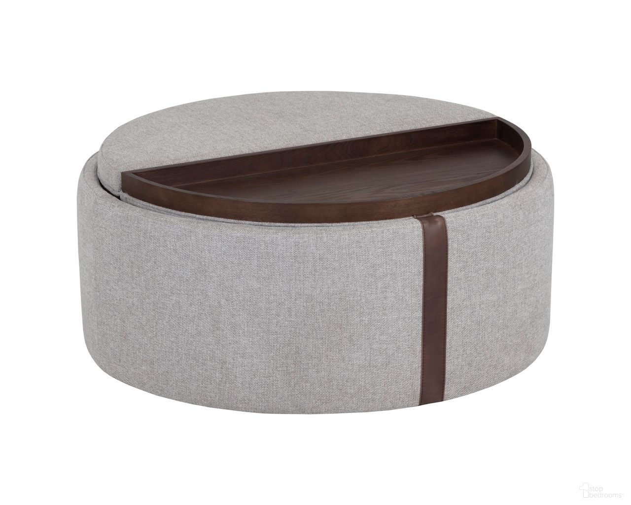 Borelli Wheeled Storage Ottoman In Belfast Heather Grey and Autumn Chestnut