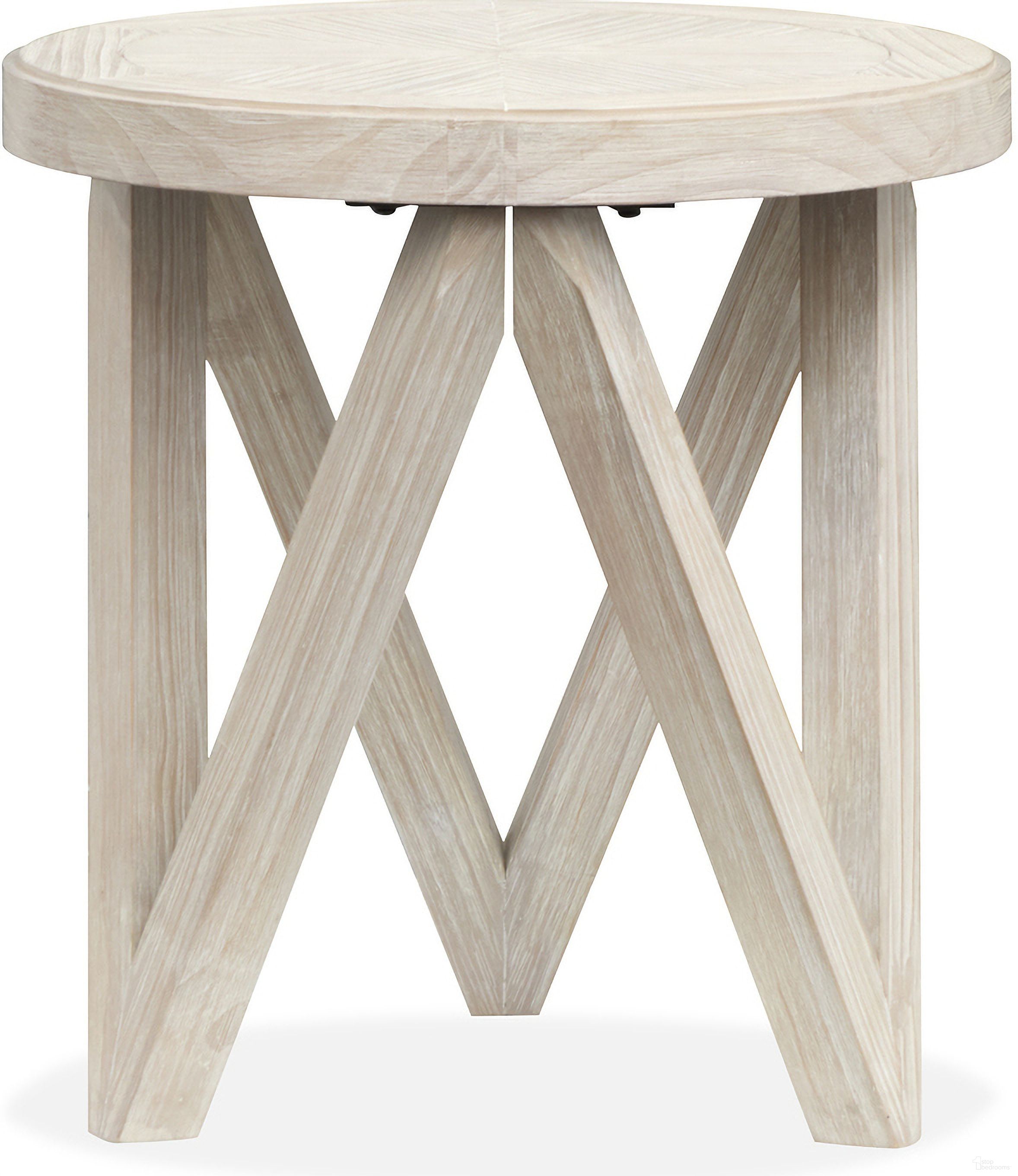 Bostwick Round End Table In Coconut Cream