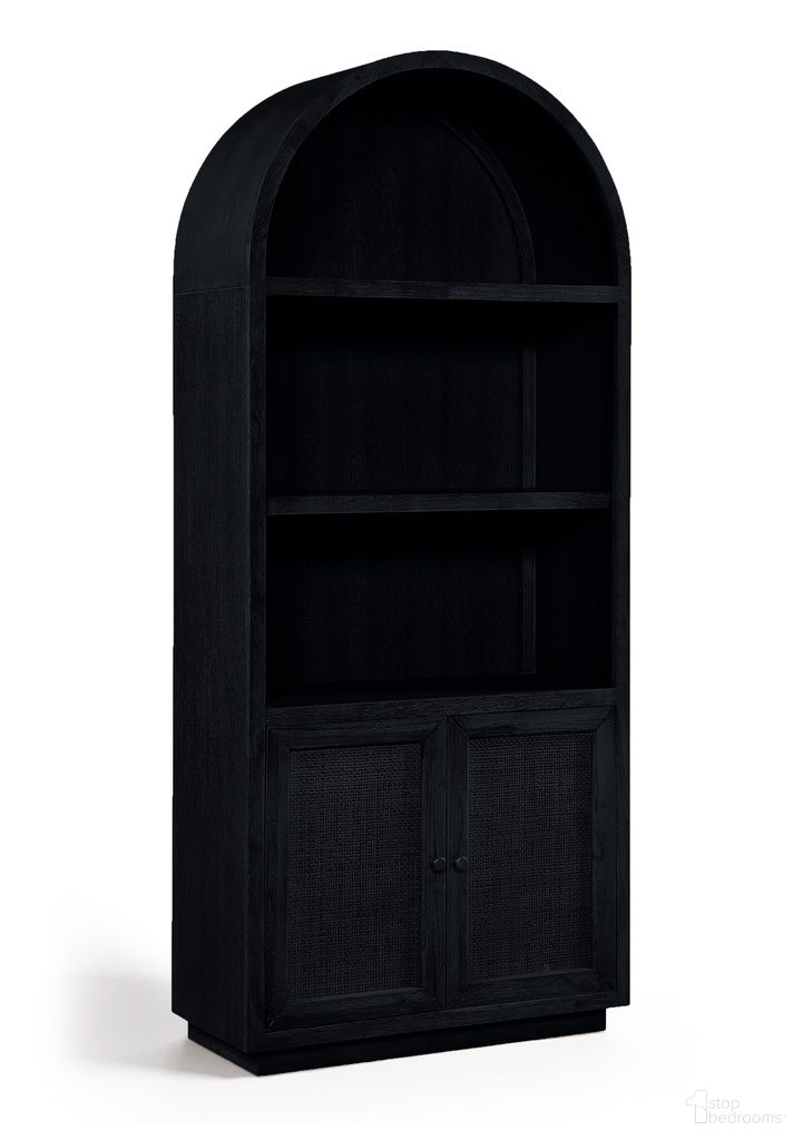 Botanical Solid Wood Bookcase In Black