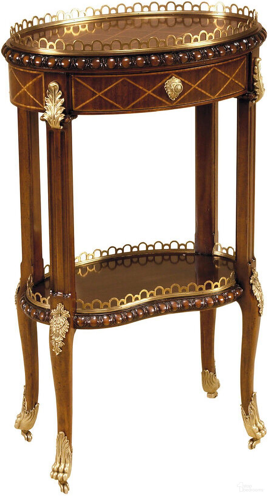 The appearance of Boudoir Occasional Table In Brown and Brass designed by Maitland-Smith in the modern / contemporary interior design. This brown/brass piece of furniture  was selected by 1StopBedrooms from Maitland Smith Collection to add a touch of cosiness and style into your home. Sku: 8123-30. Material: Mahogany.