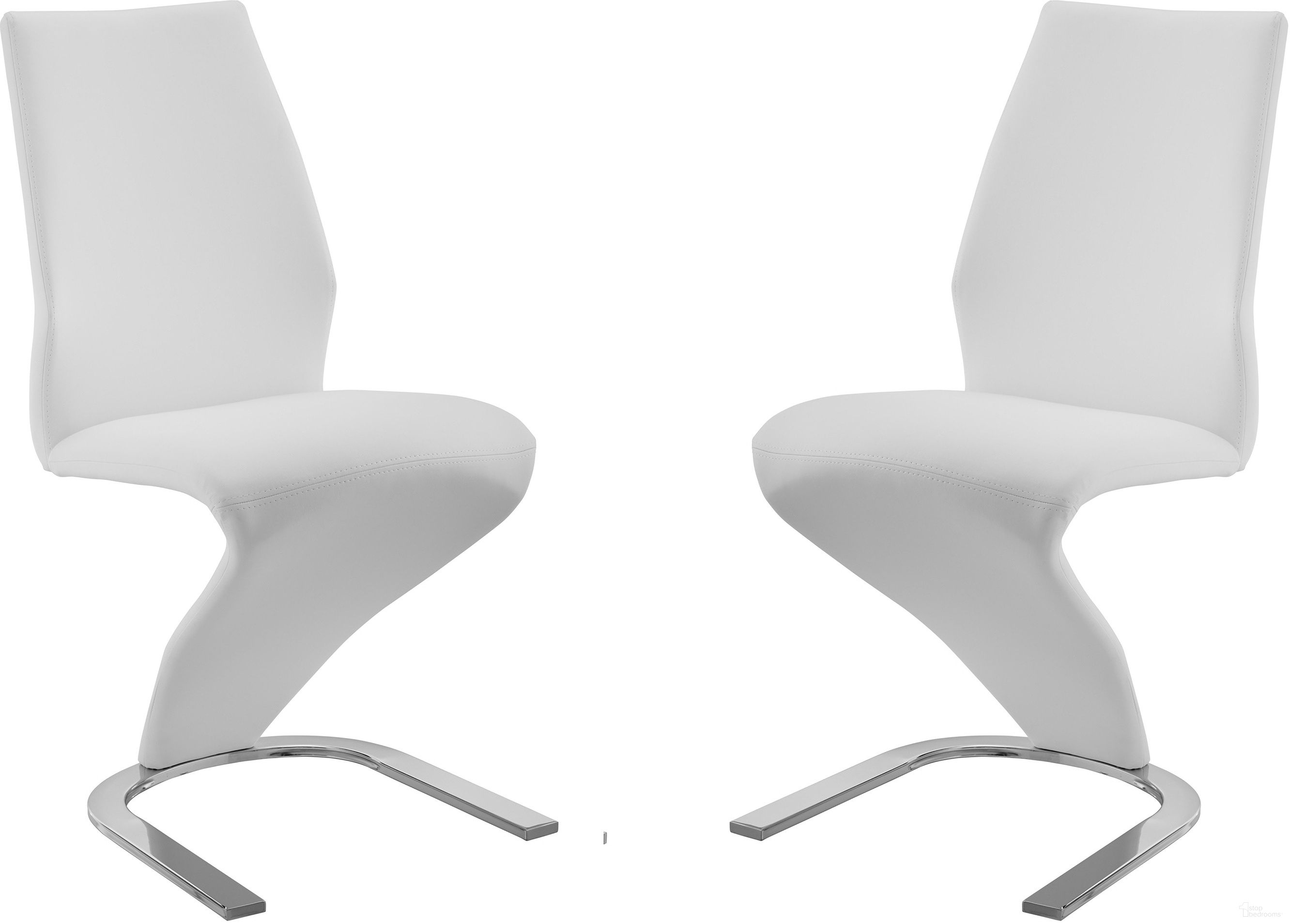 The appearance of Boulevard PU Leather Dining Chair Set of 2 In White designed by Casabianca Home in the modern / contemporary interior design. This white piece of furniture  was selected by 1StopBedrooms from Boulevard Collection to add a touch of cosiness and style into your home. Sku: CB-6606-W-SET2. Material: PU. Chair Type: Side Chair.
