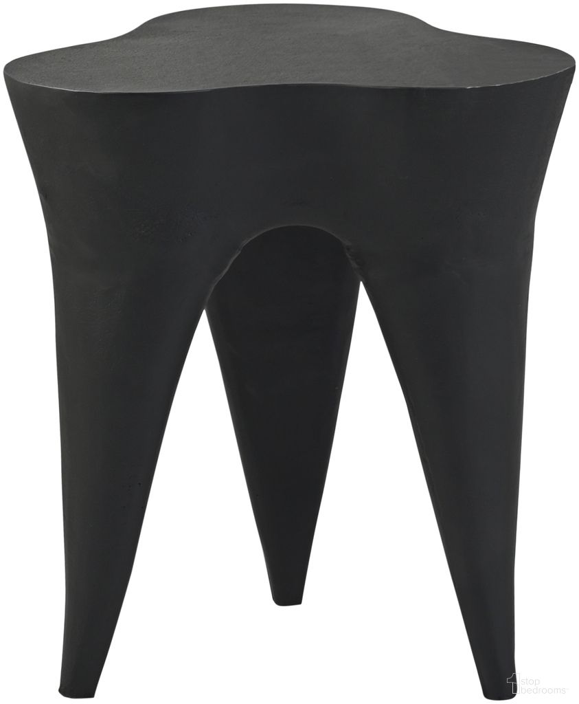The appearance of Bourges Aluminum End Table In Black designed by Meridian in the modern / contemporary interior design. This black piece of furniture  was selected by 1StopBedrooms from Bourges Collection to add a touch of cosiness and style into your home. Sku: 99031Black-ET. Material: Aluminum.