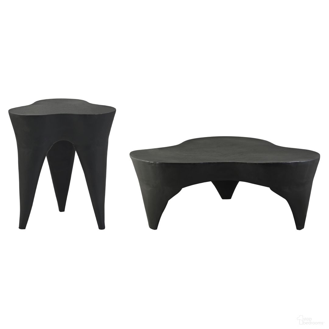 The appearance of Bourges Aluminum Occasional Table Set In Black designed by Meridian in the modern / contemporary interior design. This black piece of furniture  was selected by 1StopBedrooms from Bourges Collection to add a touch of cosiness and style into your home. Sku: 99031Black-CT;99031Black-ET. Material: Aluminum.