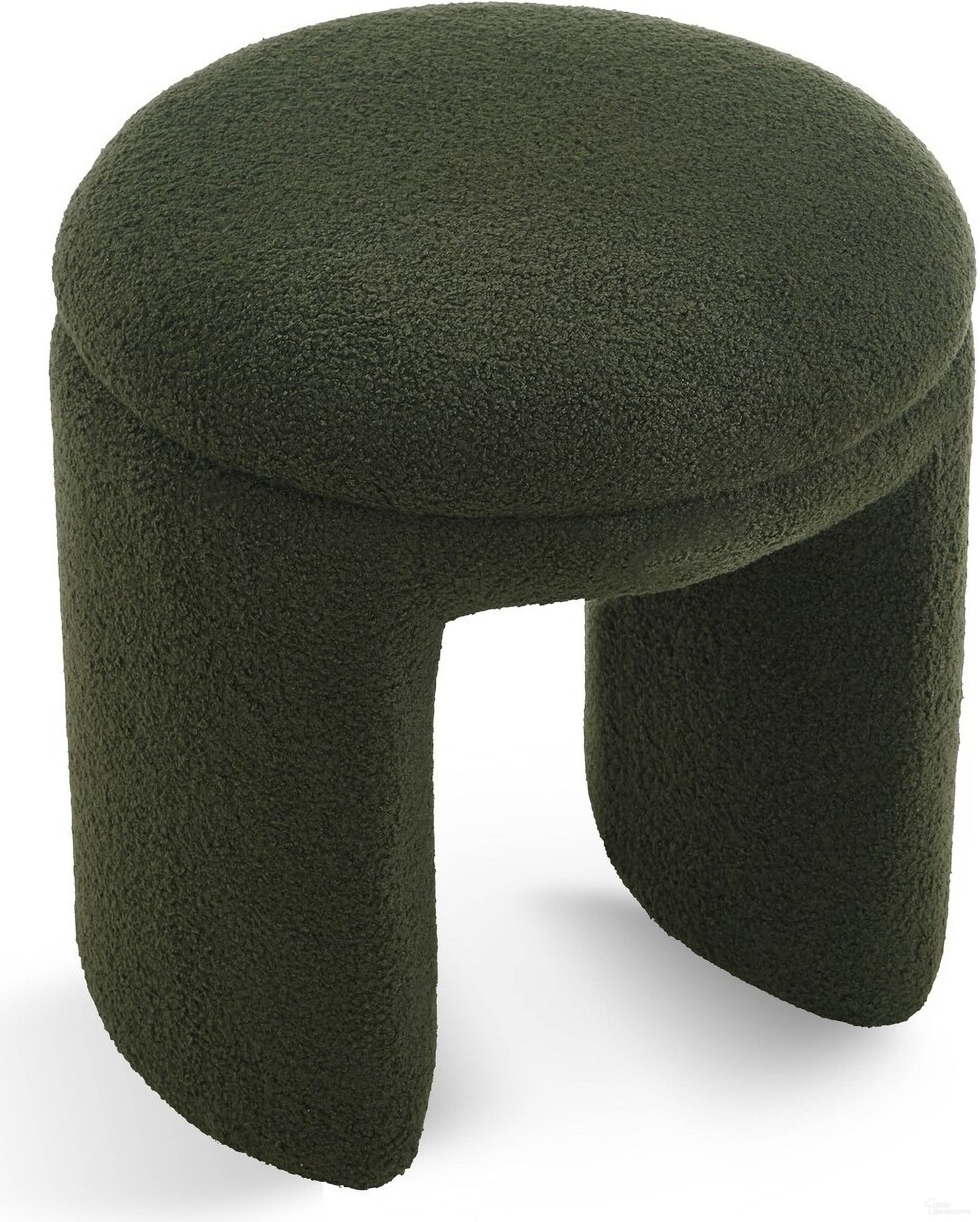 The appearance of Bowen Faux Shearling Teddy Fabric Ottoman/Stool In Green designed by Meridian in the modern / contemporary interior design. This green piece of furniture was selected by 1StopBedrooms from Bowen Collection to add a touch of cosiness and style into your home. Sku: 105Green. Material: Plywood.
