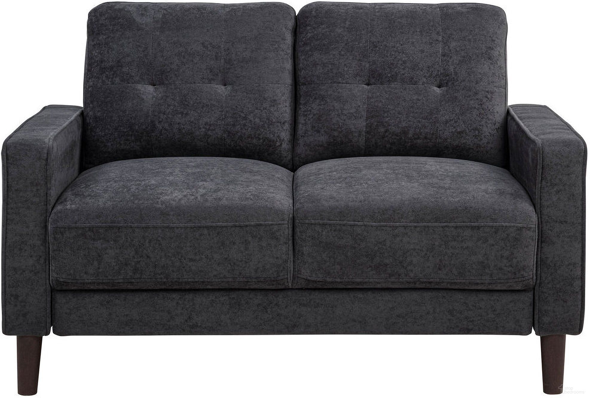 The appearance of Bowen II Fabric Upholstered Track Arm Loveseat In Steel Grey designed by Coaster in the transitional interior design. This steel grey piece of furniture was selected by 1StopBedrooms from Bowen II Collection to add a touch of cosiness and style into your home. Sku: 509982. Material: Fabric.