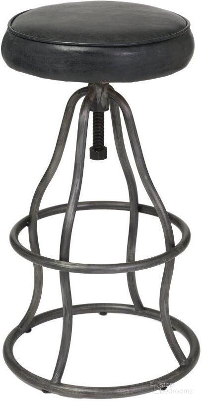 The appearance of Bowie Stool In Black Leather designed by LH Imports in the industrial interior design. This black piece of furniture was selected by 1StopBedrooms from Coachella Collection to add a touch of cosiness and style into your home. Sku: SBS49-08b. Material: Iron.
