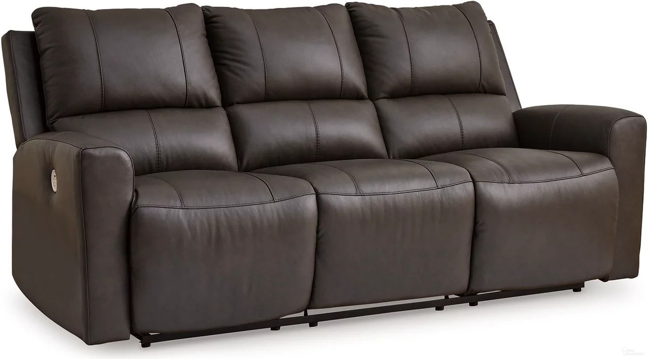 The appearance of Boxmere Power Reclining Sofa In Storm designed by Signature Design by Ashley in the modern / contemporary interior design. This storm piece of furniture  was selected by 1StopBedrooms from Boxmere Collection to add a touch of cosiness and style into your home. Sku: U1310087. Material: Leather Match.