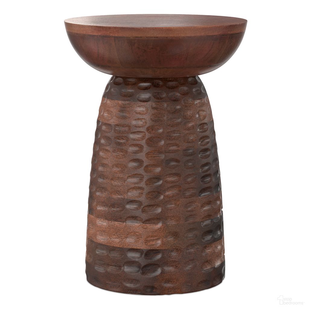 Boyd 13 Inch Solid Mango Accent Table In Warm Dark Brown