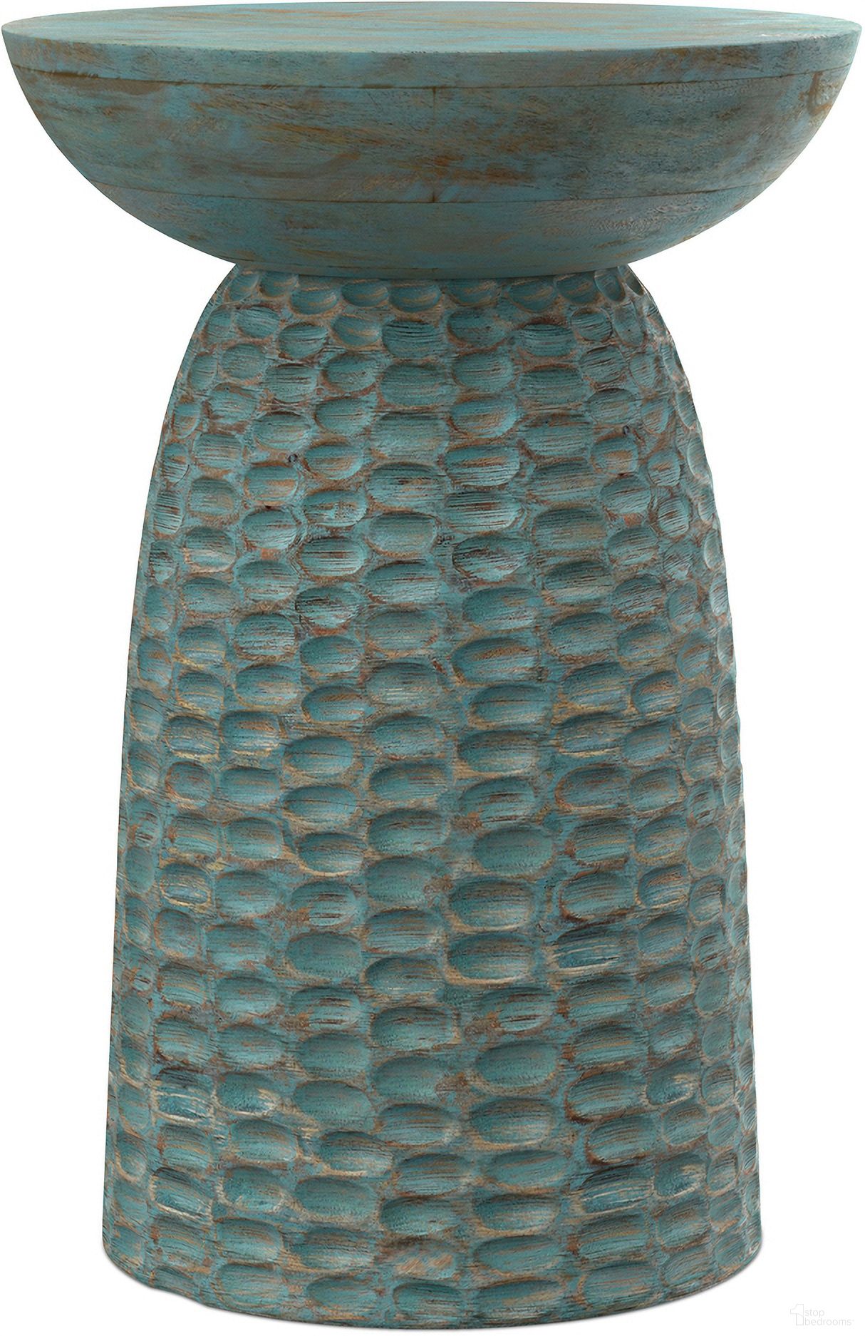 The appearance of Boyd 16 Inch Solid Mango Tall Accent Table In Teal Wash designed by Simpli Home in the modern / contemporary interior design. This teal wash piece of furniture  was selected by 1StopBedrooms from Boyd Collection to add a touch of cosiness and style into your home. Sku: AXCATBOY16-TW. Material: Mango Wood.