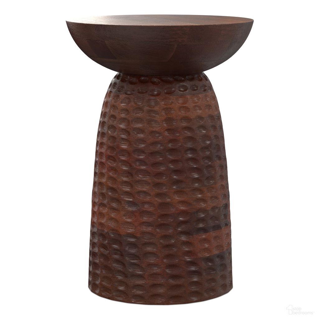 Boyd 16 Inch Solid Mango Tall Accent Table In Warm Dark Brown