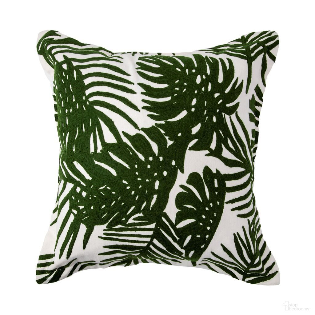 Boyle I Tropical Palm Leaf Decorative Pillow Cover In Green