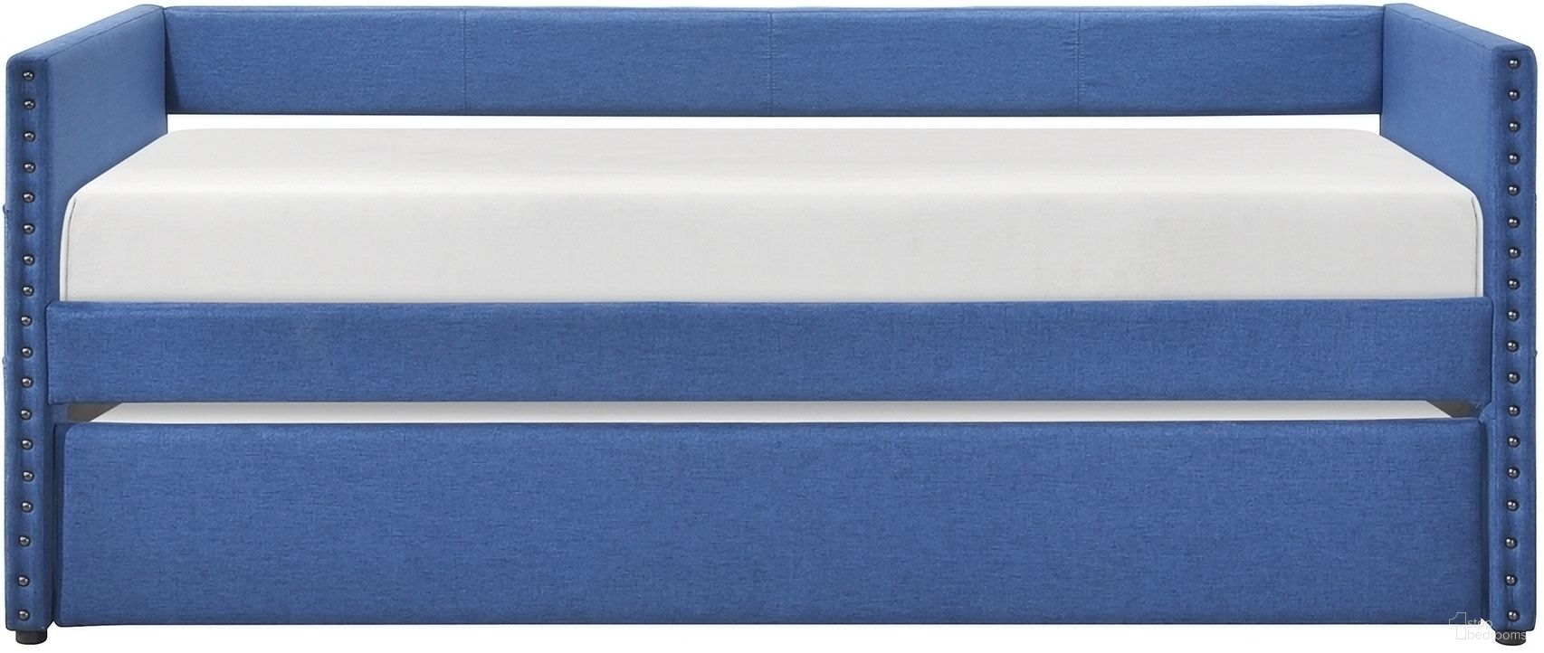 The appearance of Boynton Twin Daybed with Trundle In Blue designed by Homelegance in the modern / contemporary interior design. This blue piece of furniture was selected by 1StopBedrooms from Boynton Collection to add a touch of cosiness and style into your home. Sku: 4691BU. Bed Type: Daybed. Bed Size: Twin. Material: Textured.
