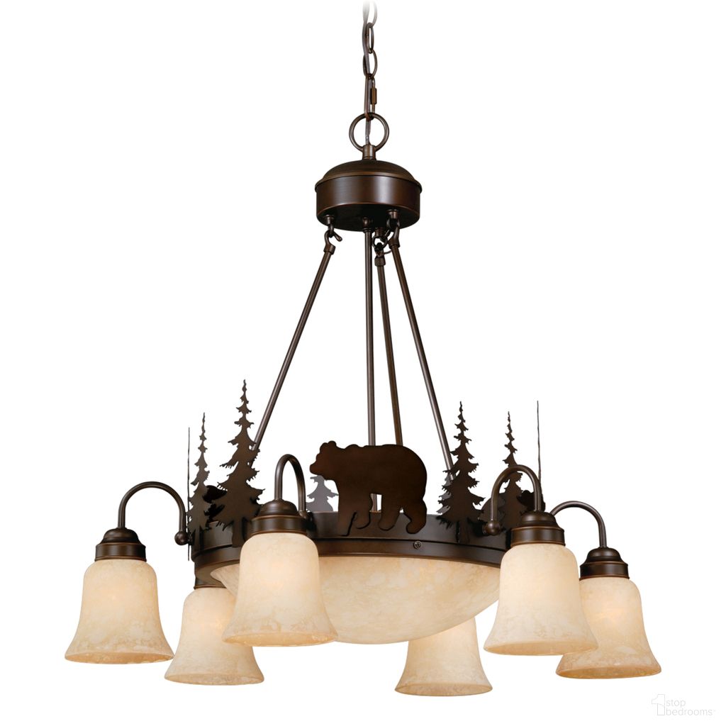 The appearance of Bozeman 9L Chandelier In Burnished Bronze designed by Vaxcel in the rustic / southwestern interior design. This burnished bronze piece of furniture was selected by 1StopBedrooms from Bozeman Collection to add a touch of cosiness and style into your home. Sku: CH55706BBZ. Material: Steel.