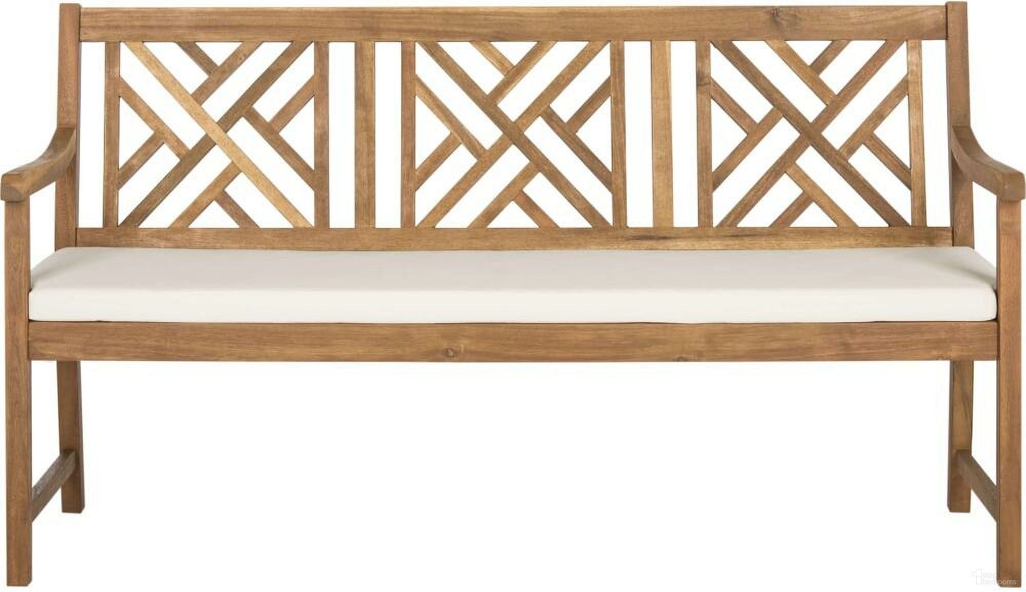 The appearance of Bradbury Teak Brown and Beige 3-Seat Bench designed by Safavieh in the traditional interior design. This beige piece of furniture was selected by 1StopBedrooms from Bradbury Collection to add a touch of cosiness and style into your home. Sku: PAT6738A. Material: Steel.