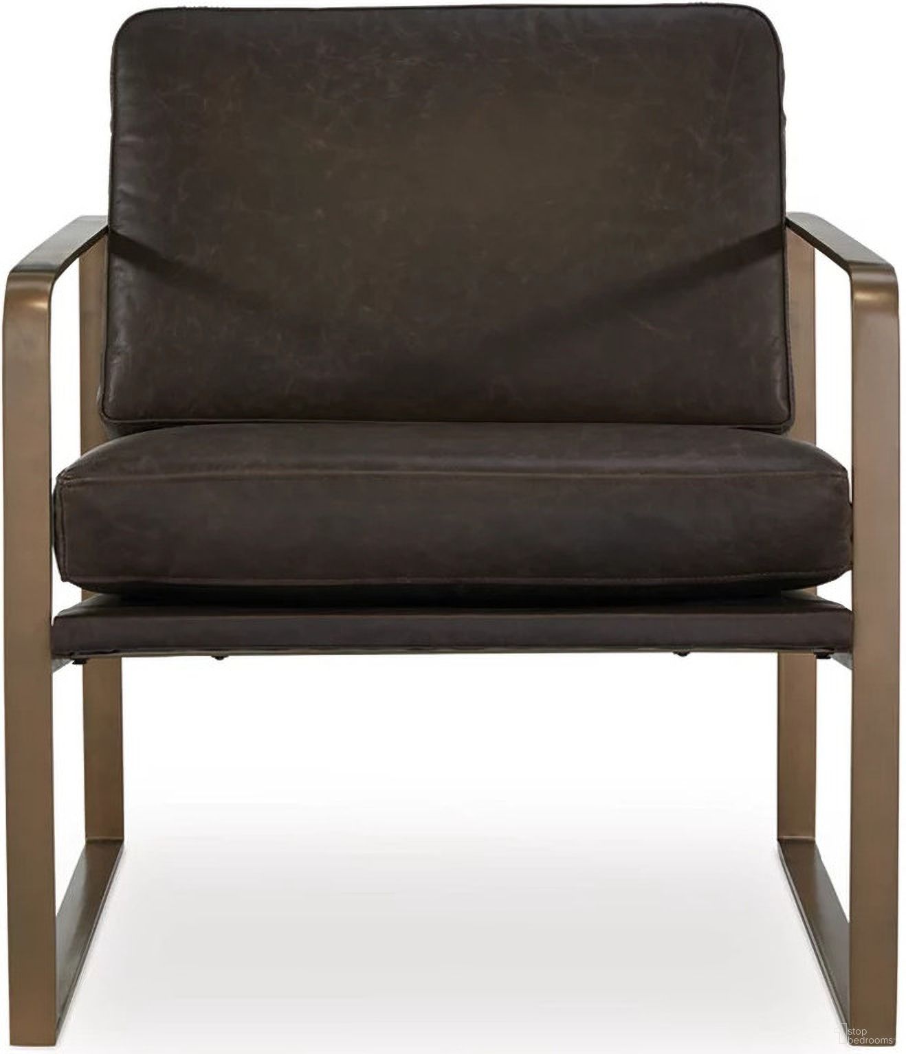 The appearance of Bradett Accent Chair In Dark Brown and Gold designed by Signature Design by Ashley in the modern / contemporary interior design. This dark brown and gold piece of furniture  was selected by 1StopBedrooms from Bradett Collection to add a touch of cosiness and style into your home. Sku: A3000763.