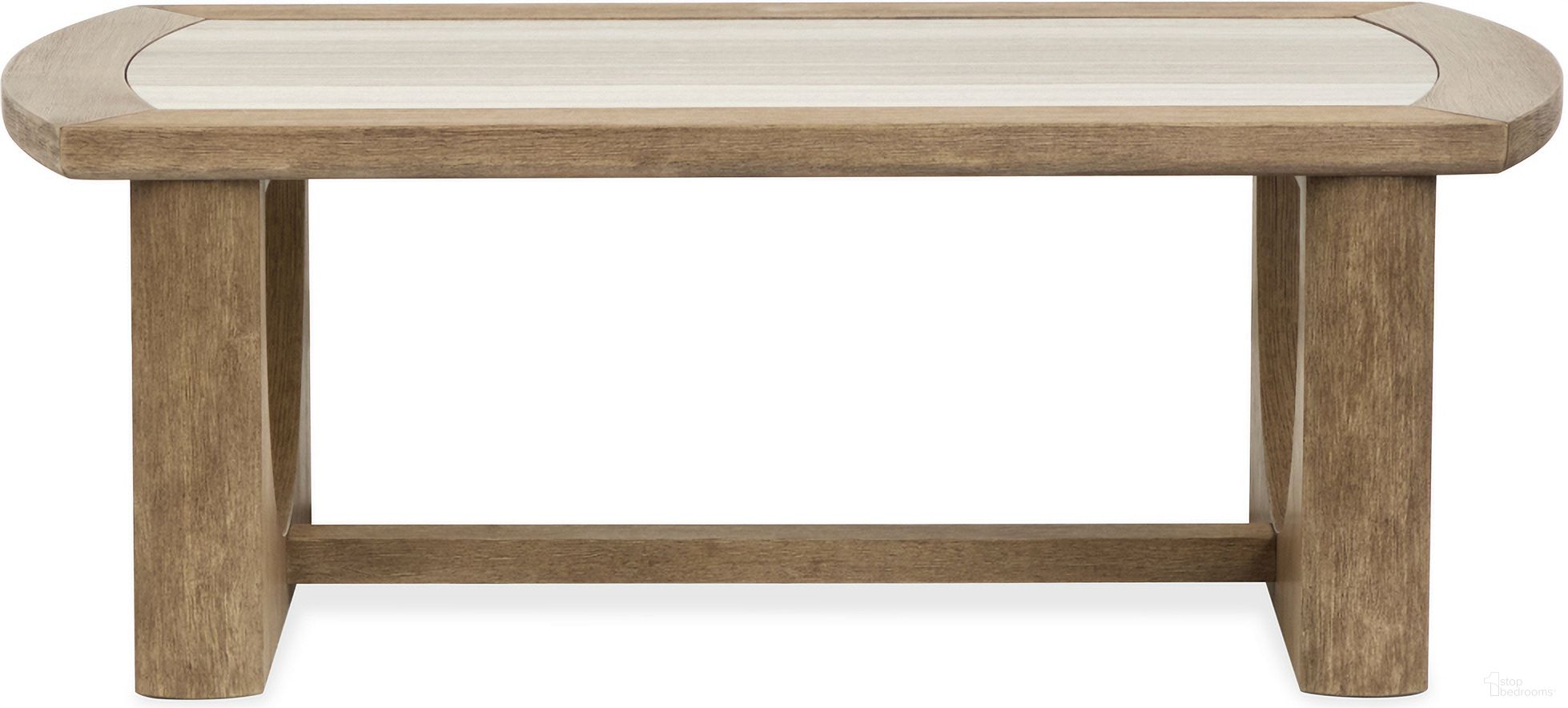 The appearance of Bradford Rectangular Cocktail Table In Riverbed Beige designed by Magnussen in the modern / contemporary interior design. This riverbed beige piece of furniture  was selected by 1StopBedrooms from Bradford Collection to add a touch of cosiness and style into your home. Sku: T5950-43. Material: Oak Veneer.