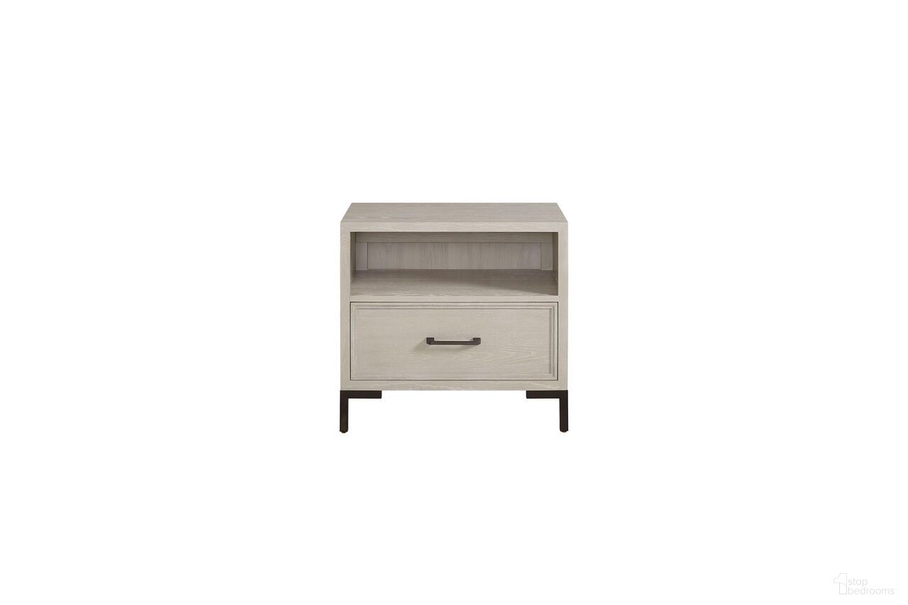The appearance of Bradley Nightstand In Antique White designed by Alpine in the modern / contemporary interior design. This antique white piece of furniture was selected by 1StopBedrooms from Bradley Collection to add a touch of cosiness and style into your home. Sku: F7210-12. Material: Oak Veneer.