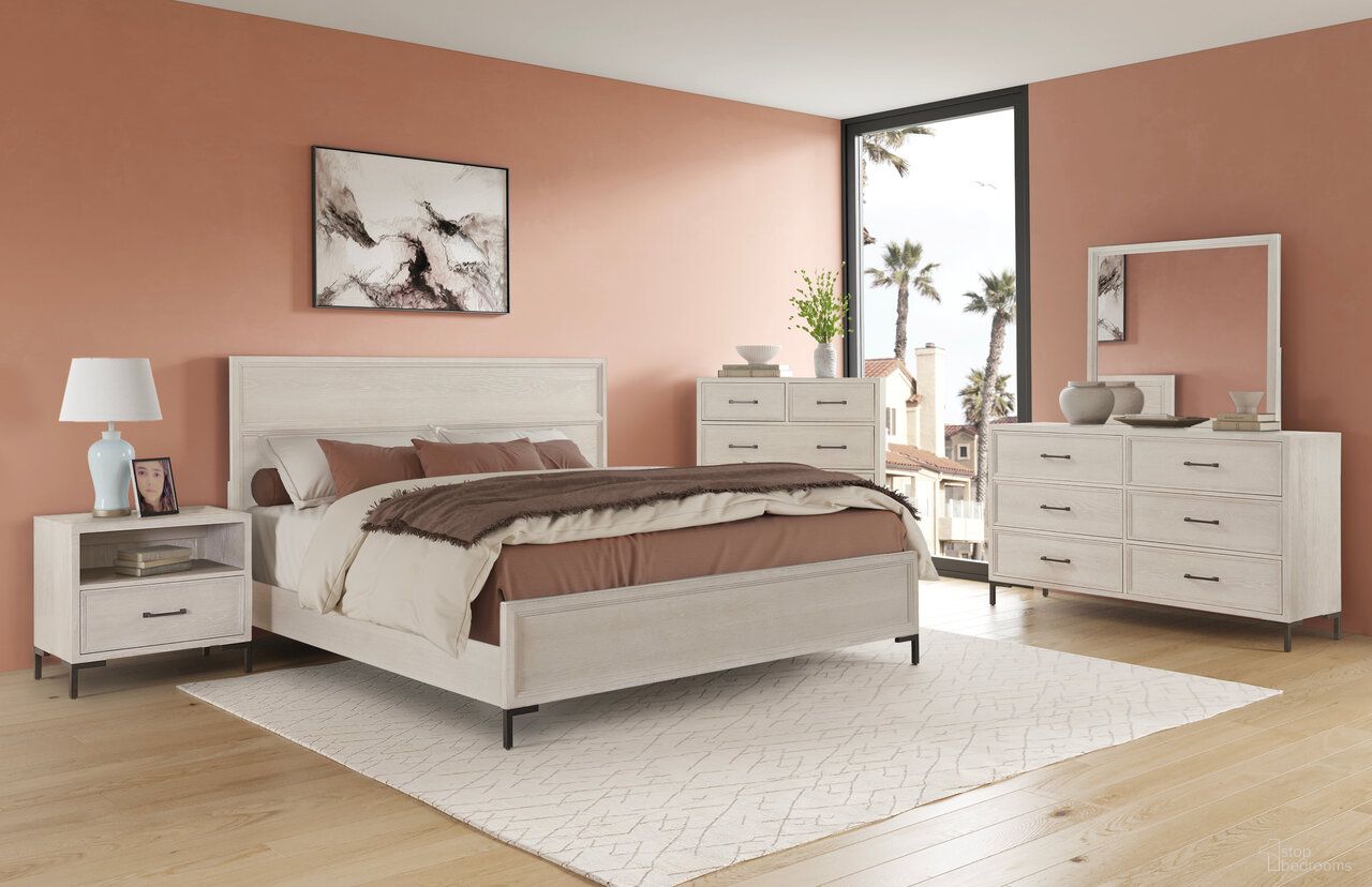 The appearance of Bradley Platform Bedroom Set In Antique White designed by Alpine in the modern / contemporary interior design. This antique white piece of furniture  was selected by 1StopBedrooms from Bradley Collection to add a touch of cosiness and style into your home. Sku: F7210Q;F7210-12. Bed Size: California King. Material: Oak Veneer.