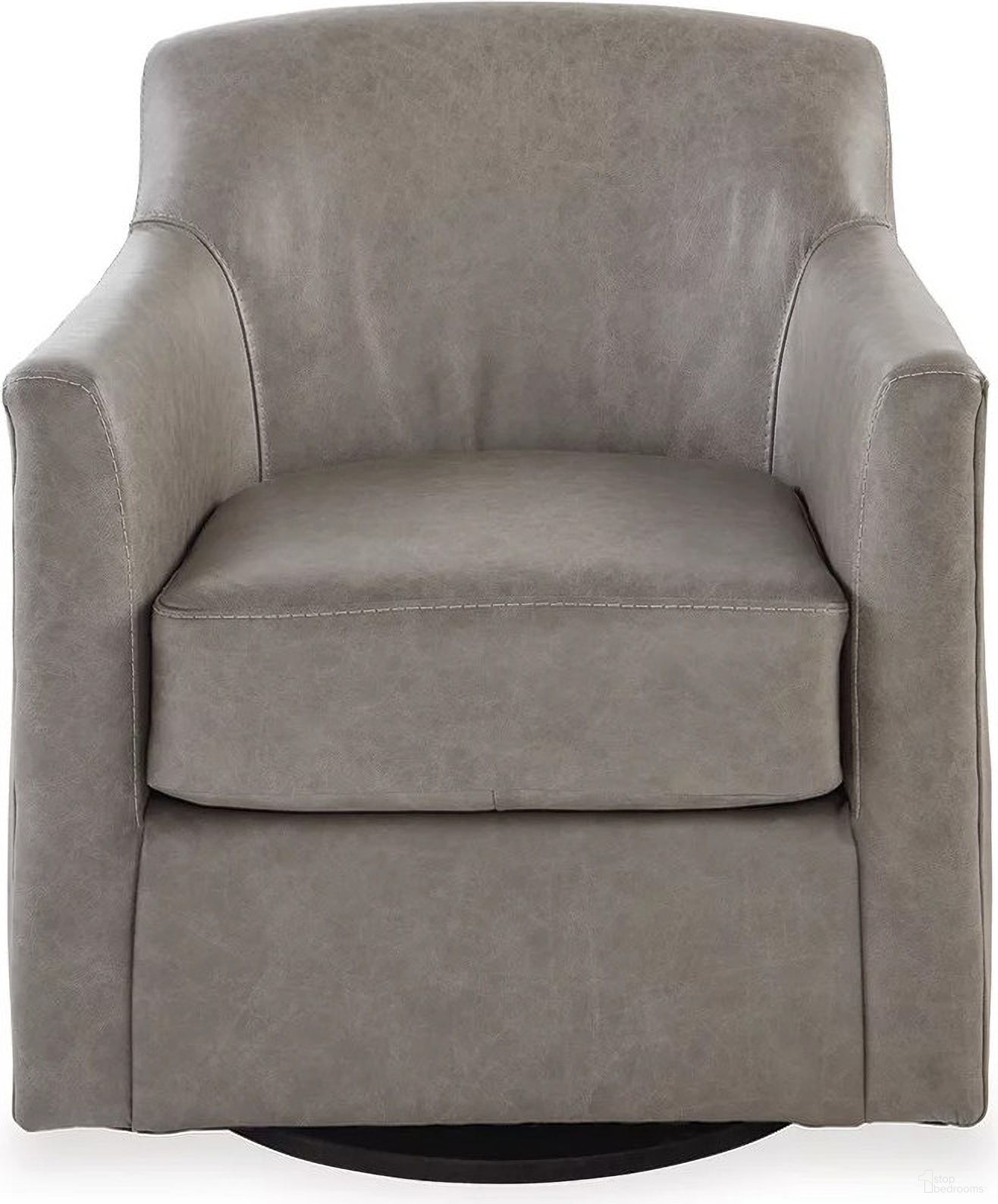 The appearance of Bradney Fossil Swivel Accent Chair designed by Signature Design by Ashley in the modern / contemporary interior design. This fossil piece of furniture  was selected by 1StopBedrooms from Bradney Collection to add a touch of cosiness and style into your home. Sku: A3000324. Material: Faux Leather.