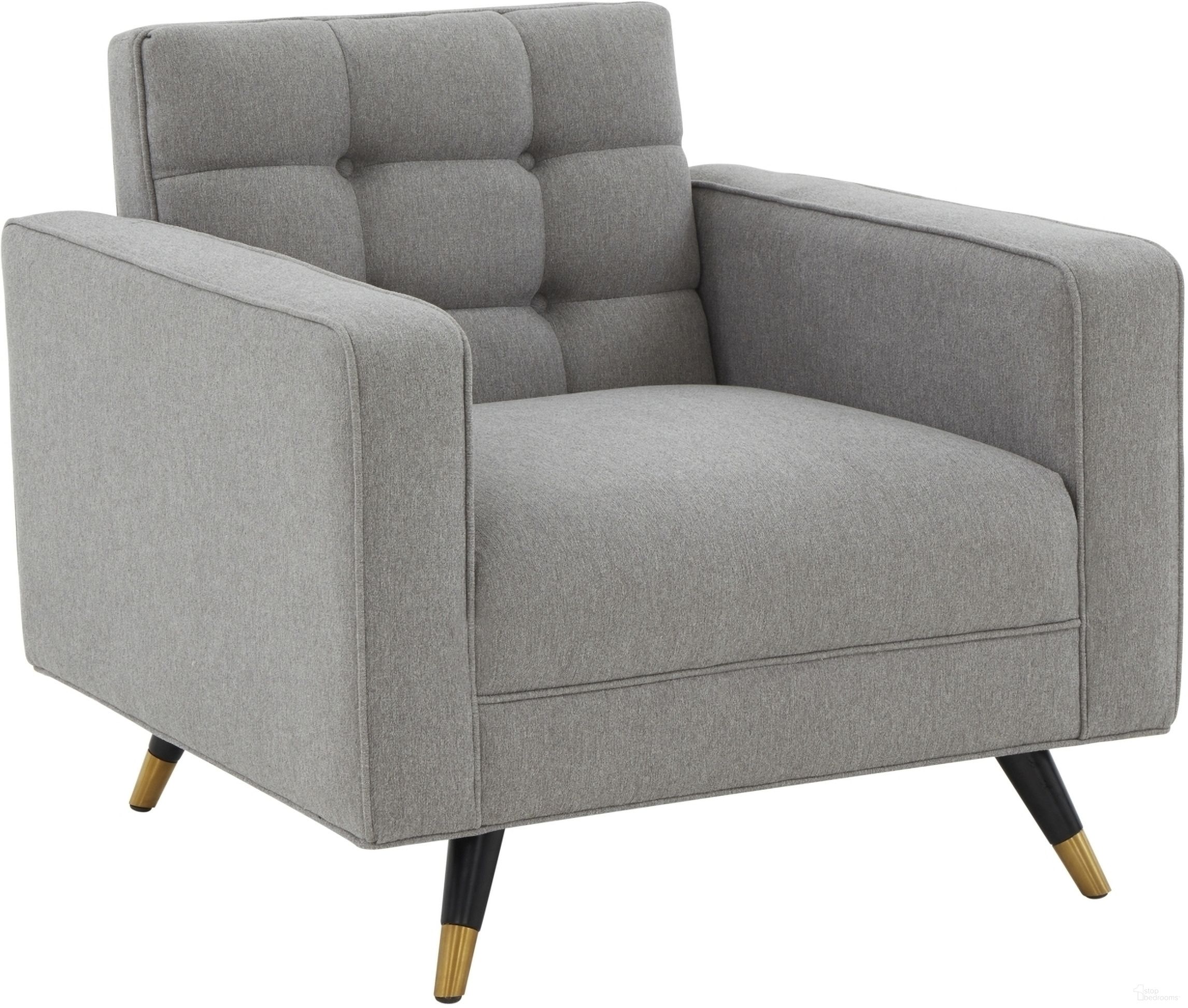 The appearance of Bradson Tufted Back Accent Chair In Light Grey and Black designed by Safavieh Couture in the modern / contemporary interior design. This light grey and black piece of furniture was selected by 1StopBedrooms from Bradson Collection to add a touch of cosiness and style into your home. Sku: SFV4820A. Material: Wood.