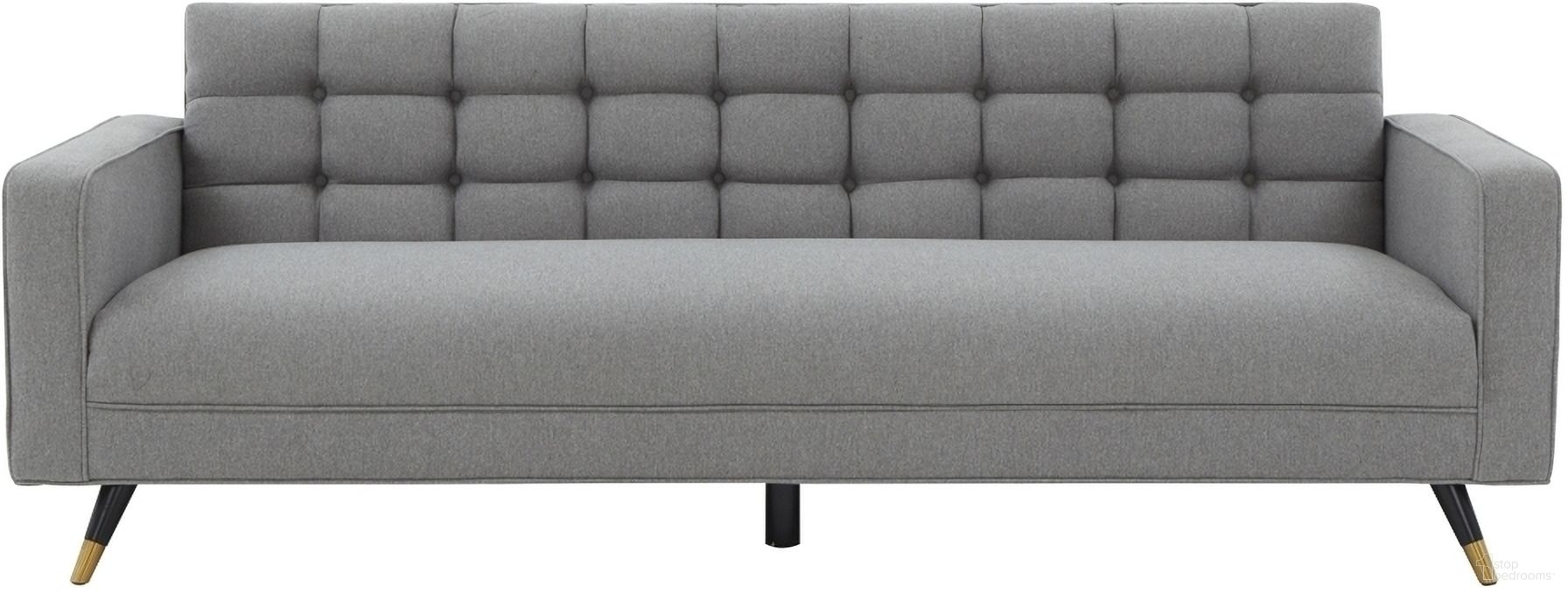 The appearance of Bradson Tufted Back Sofa In Light Grey and Black designed by Safavieh Couture in the modern / contemporary interior design. This light grey and black piece of furniture was selected by 1StopBedrooms from Bradson Collection to add a touch of cosiness and style into your home. Sku: SFV4819A. Material: Wood.