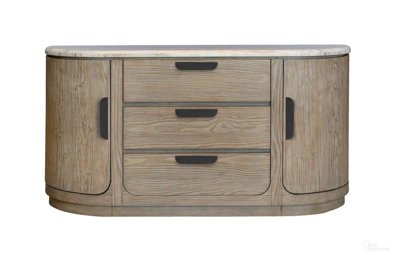 The appearance of Braelyn Stone Top Buffet In Dorian Grey designed by Magnussen in the transitional interior design. This dorian grey piece of furniture was selected by 1StopBedrooms from Braelyn Collection to add a touch of cosiness and style into your home. Sku: D5874-14. Material: Oak Veneer.